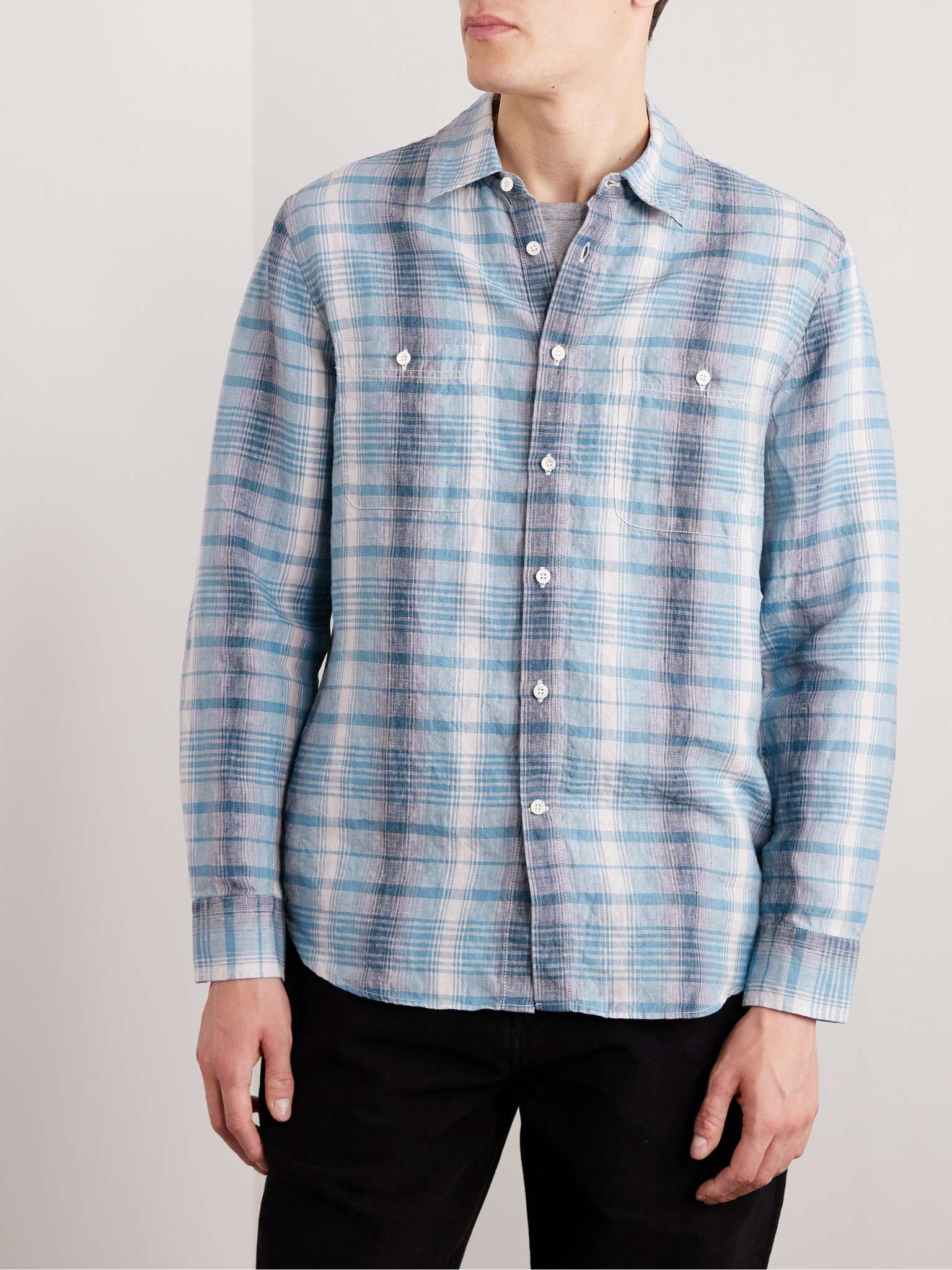 MR P. Checked Linen Shirt for Men MR PORTER