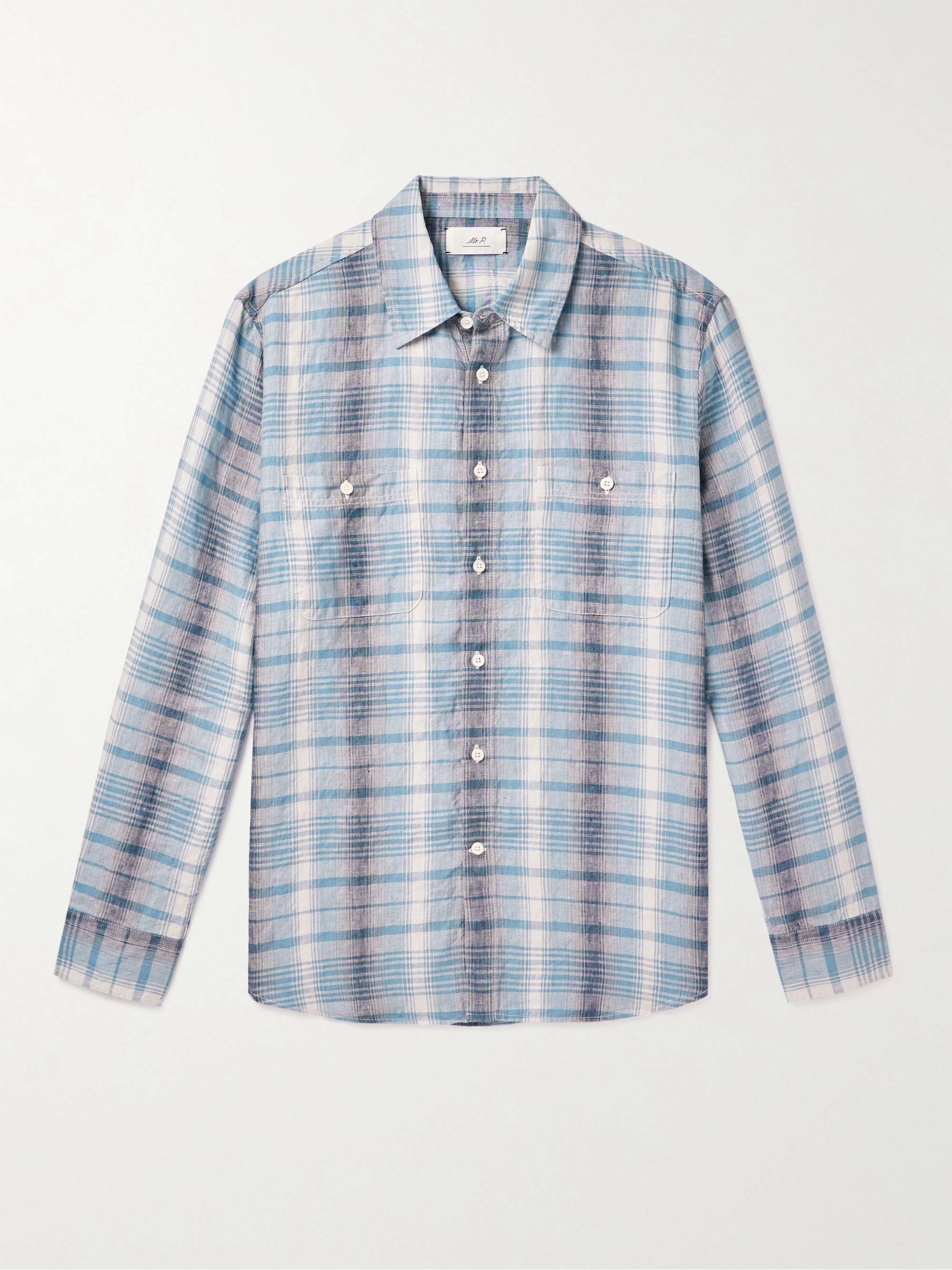 MR P. Checked Linen Shirt for Men