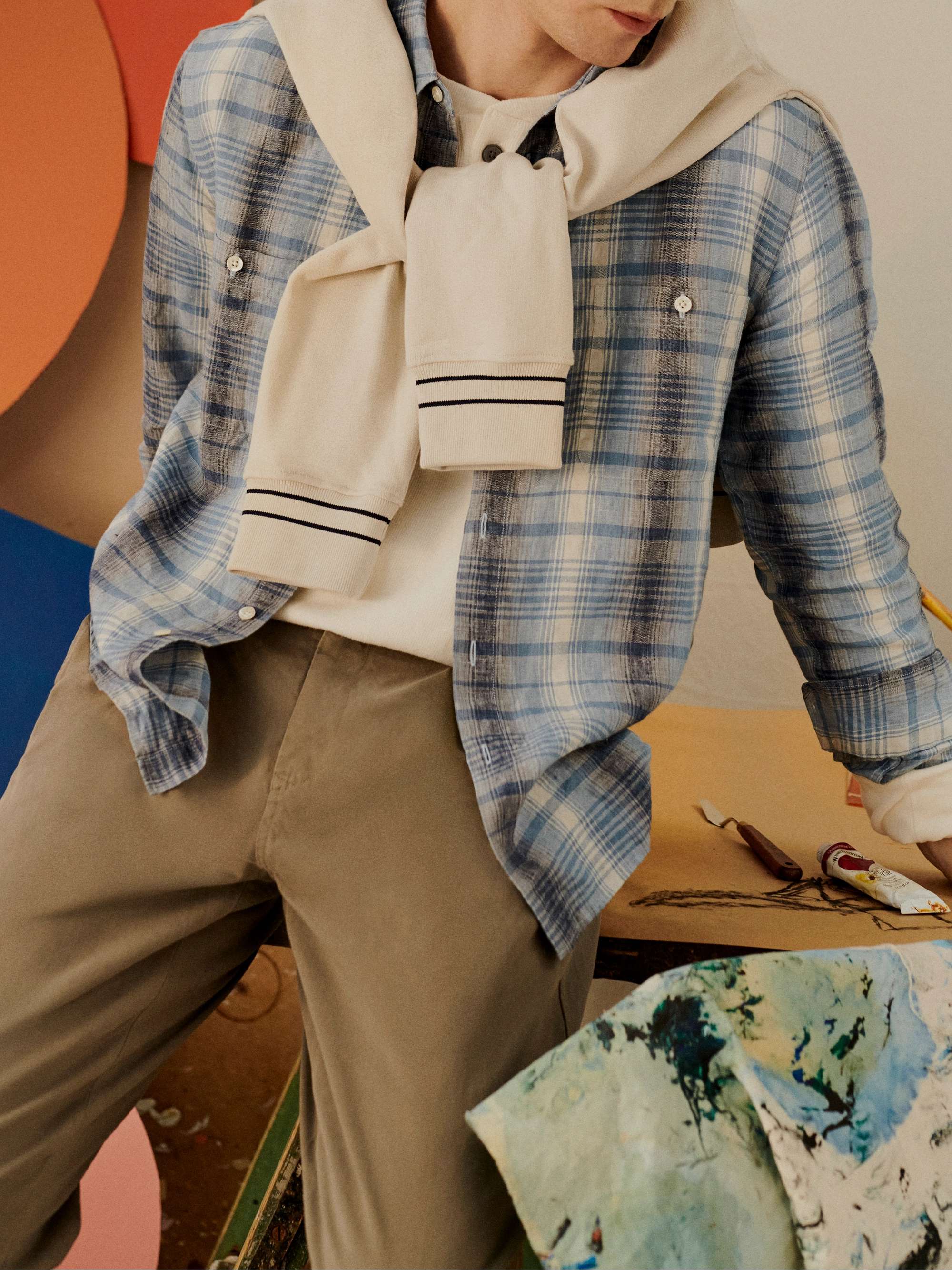 MR P. Checked Linen Shirt