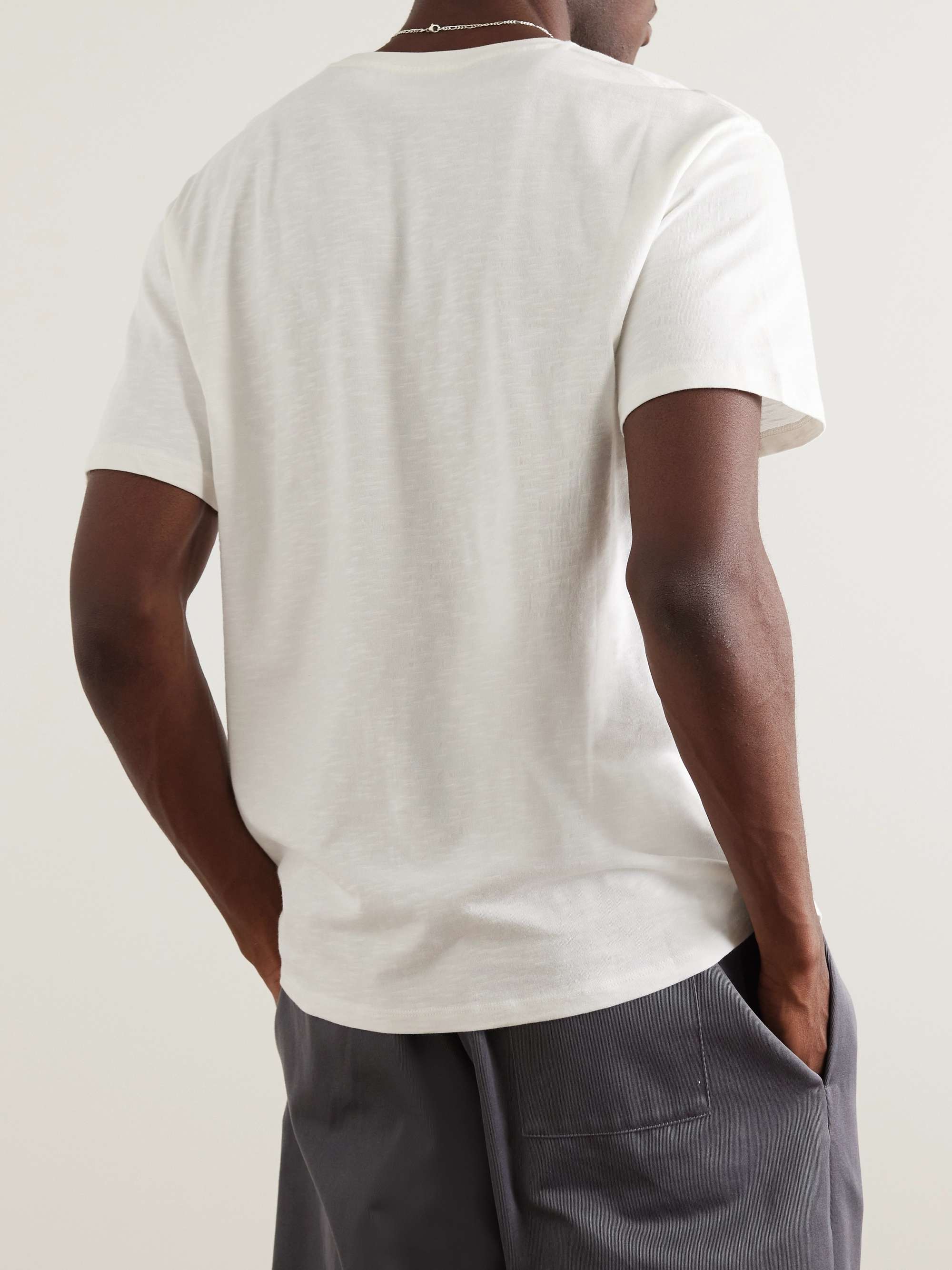 SATURDAYS NYC Logo-Embroidered Cotton-Jersey T-Shirt for Men | MR PORTER