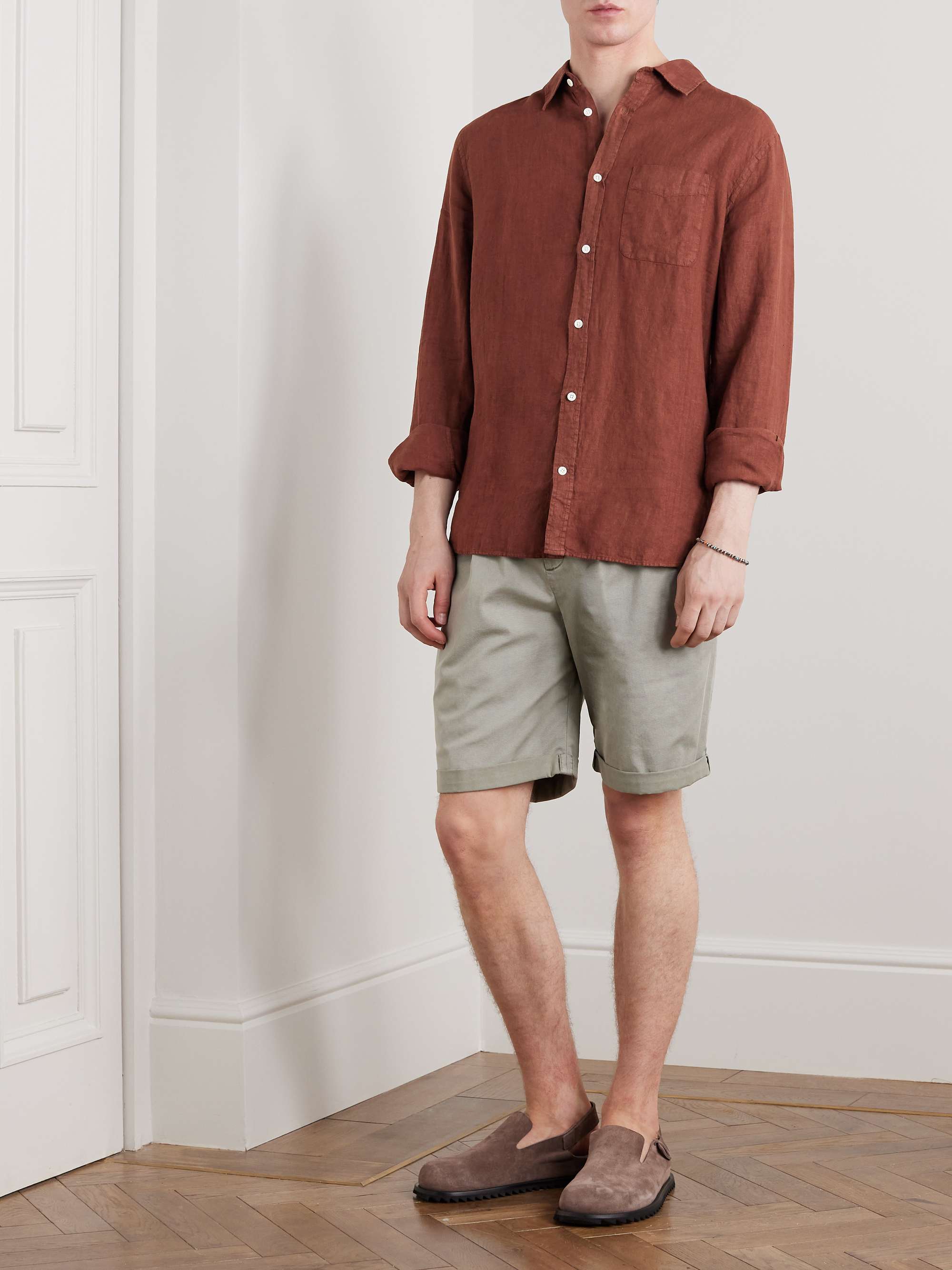 MR P. Garment-Dyed Linen Shirt for Men