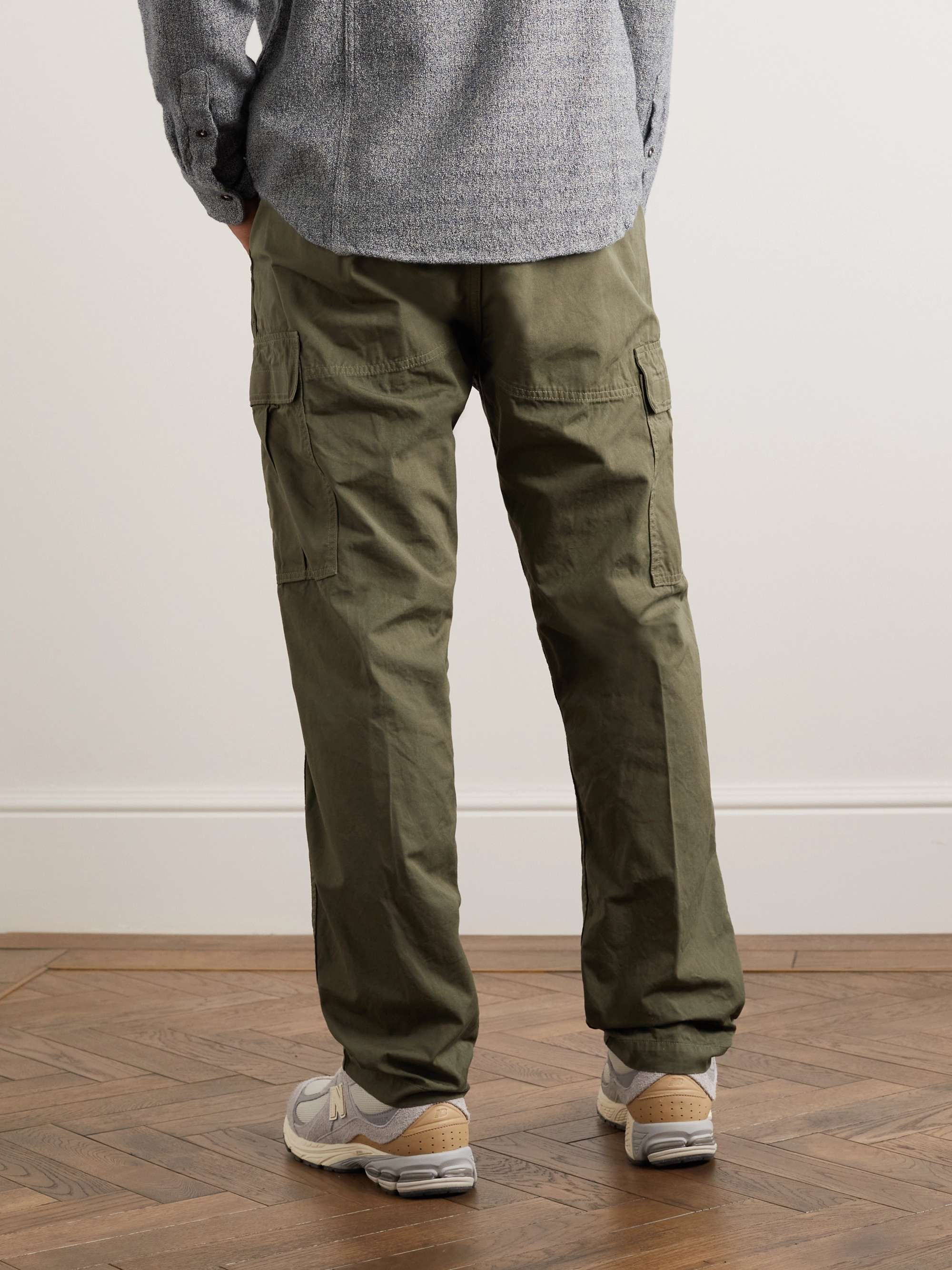 ORSLOW Straight-Leg Cotton-Poplin Drawstring Cargo Trousers