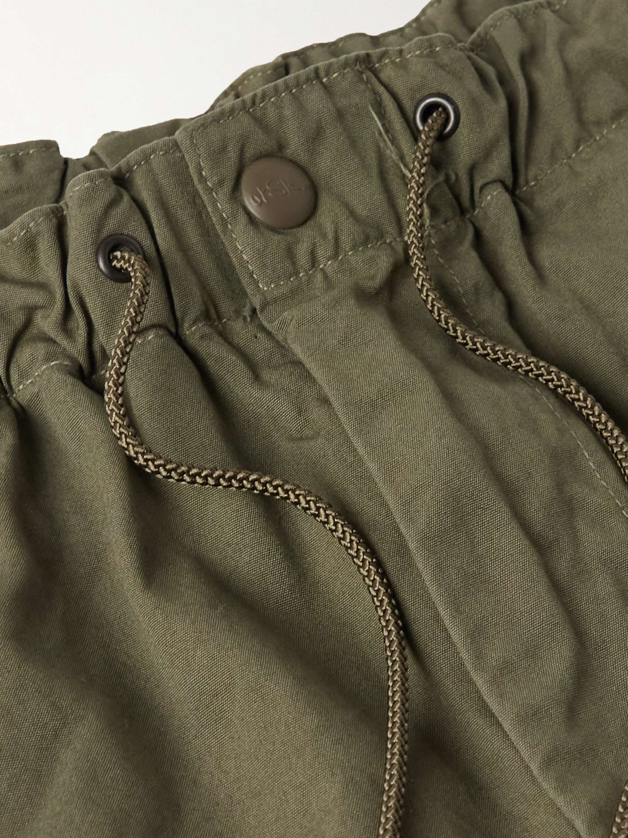 ORSLOW Straight-Leg Cotton-Poplin Drawstring Cargo Trousers