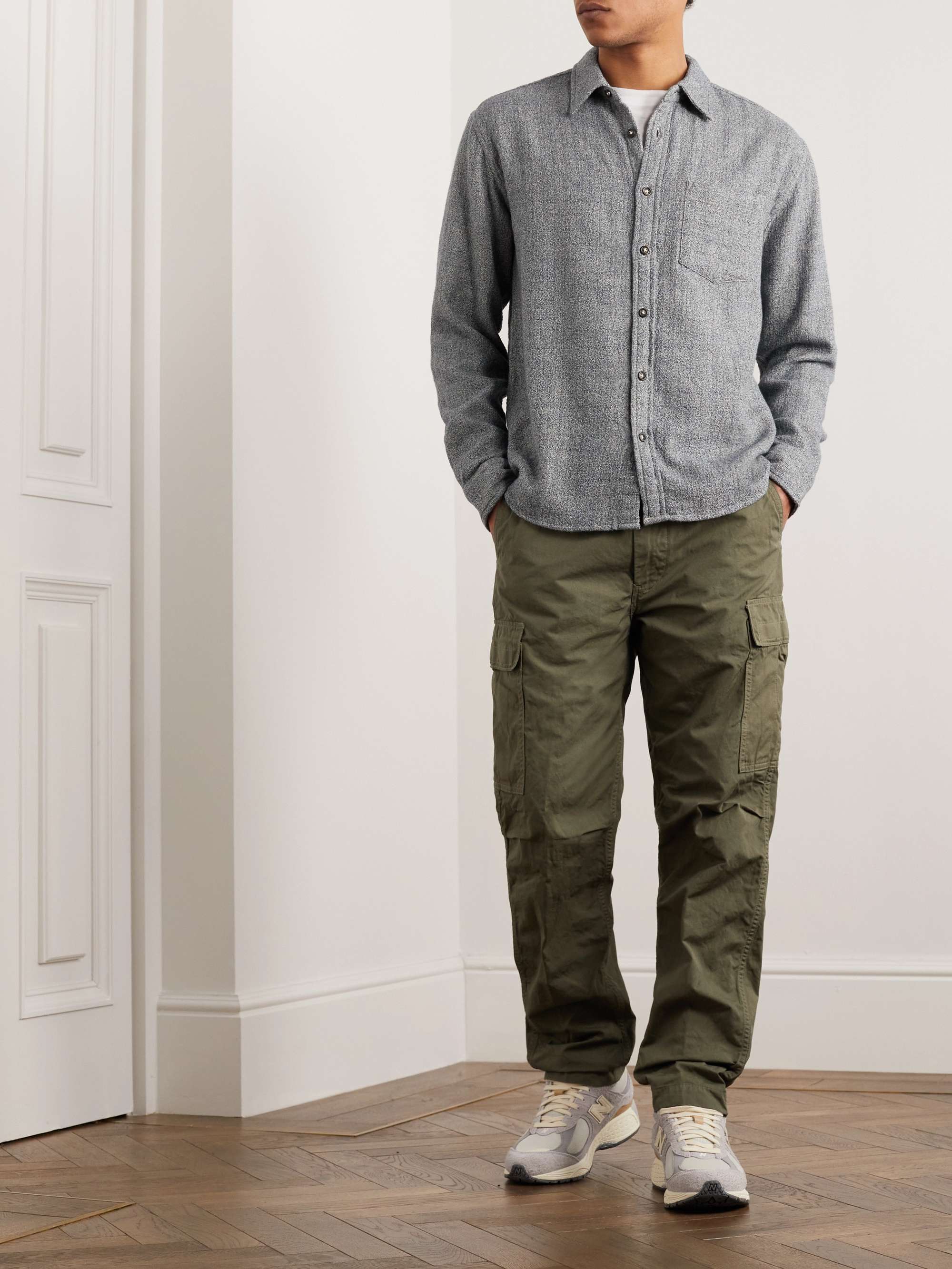 ORSLOW Straight-Leg Cotton-Poplin Drawstring Cargo Trousers