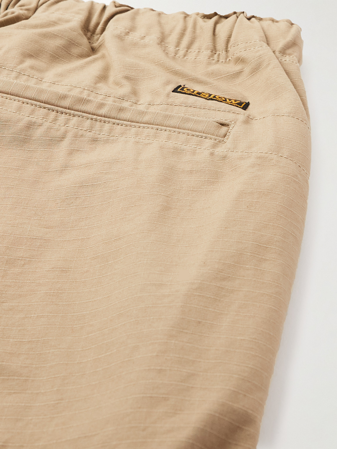 Shop Orslow New Yorker Tapered Cotton-ripstop Trousers In Neutrals
