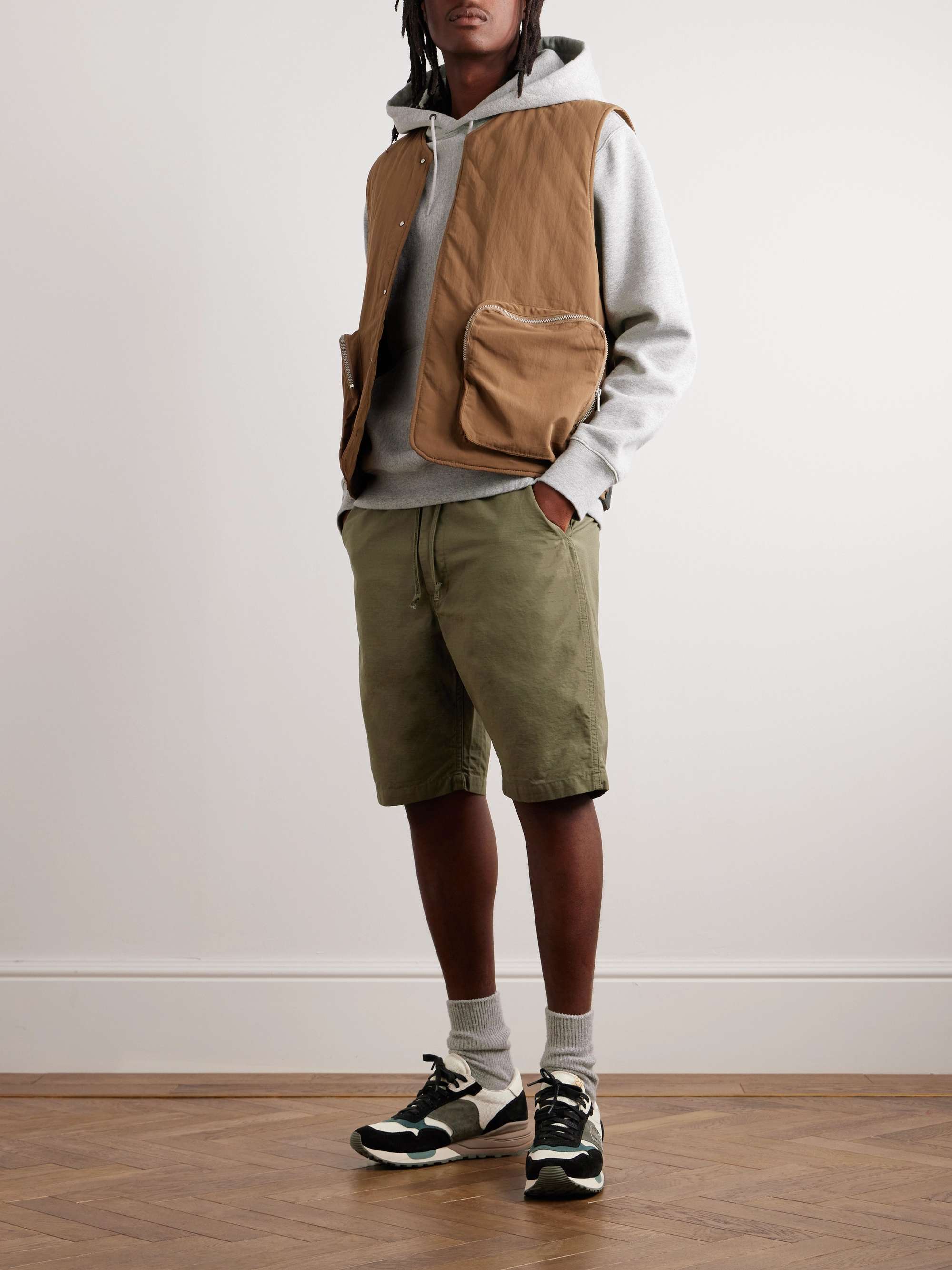ORSLOW Straight-Leg Cotton-Ripstop Drawstring Shorts