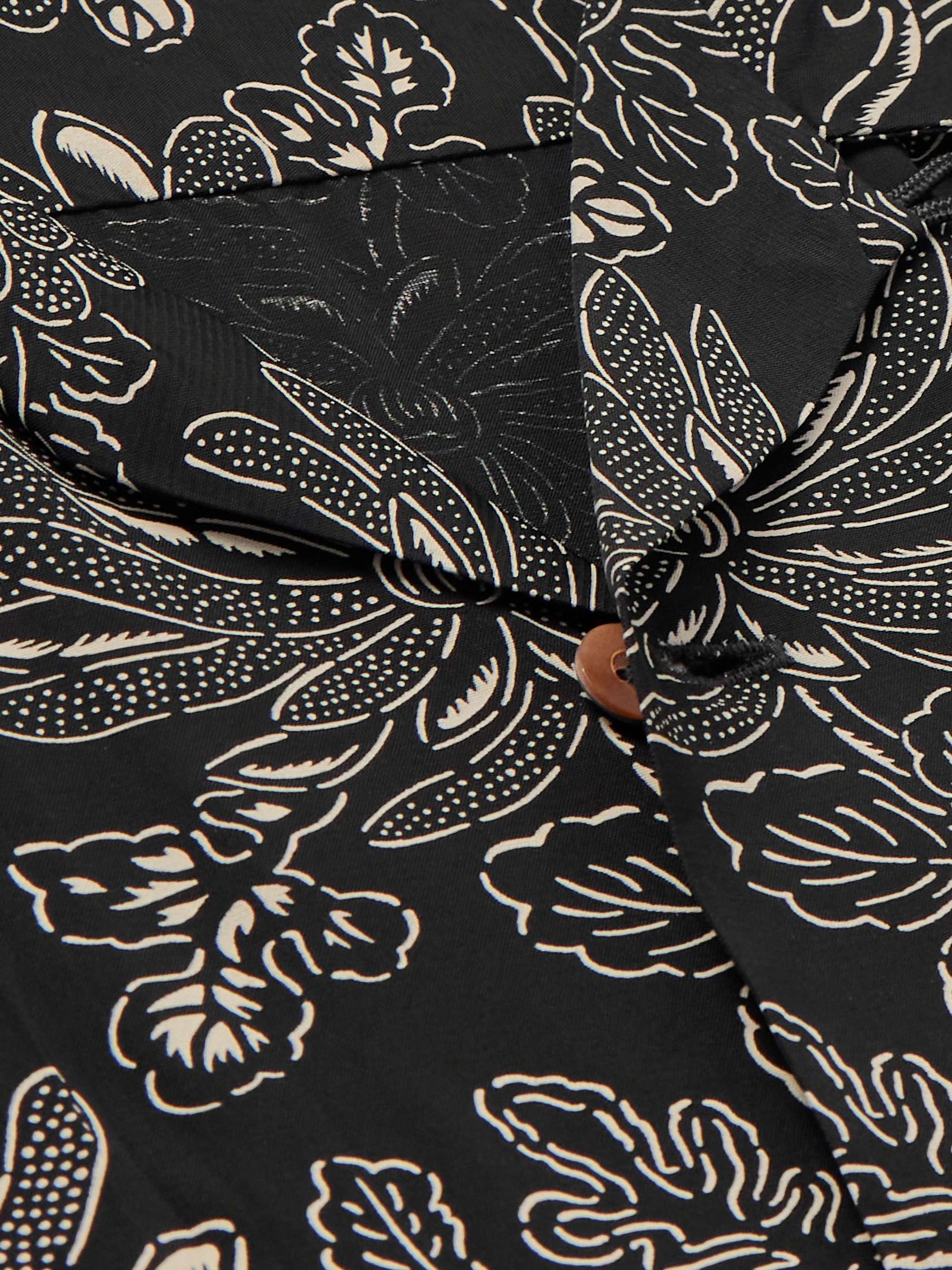 ORSLOW Camp-Collar Floral-Print Voile Shirt