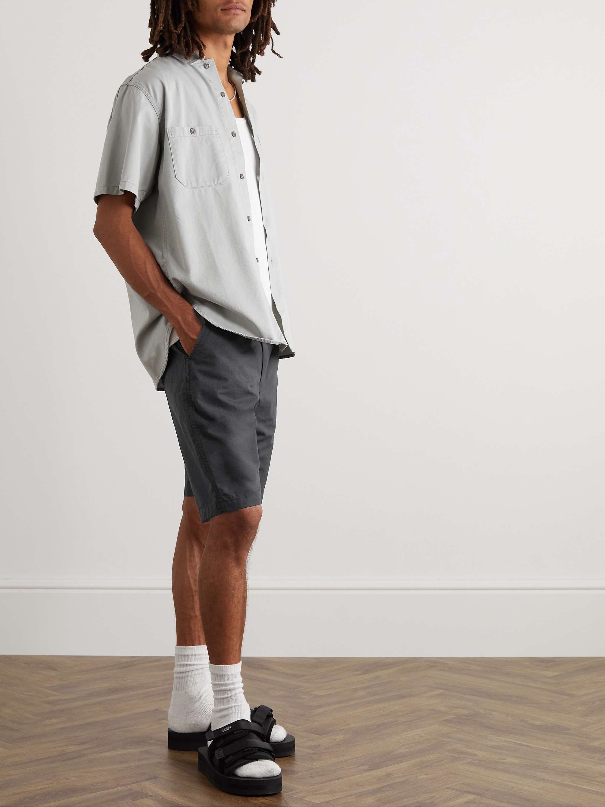 ORSLOW Straight-Leg Cotton-Ripstop Drawstring Shorts