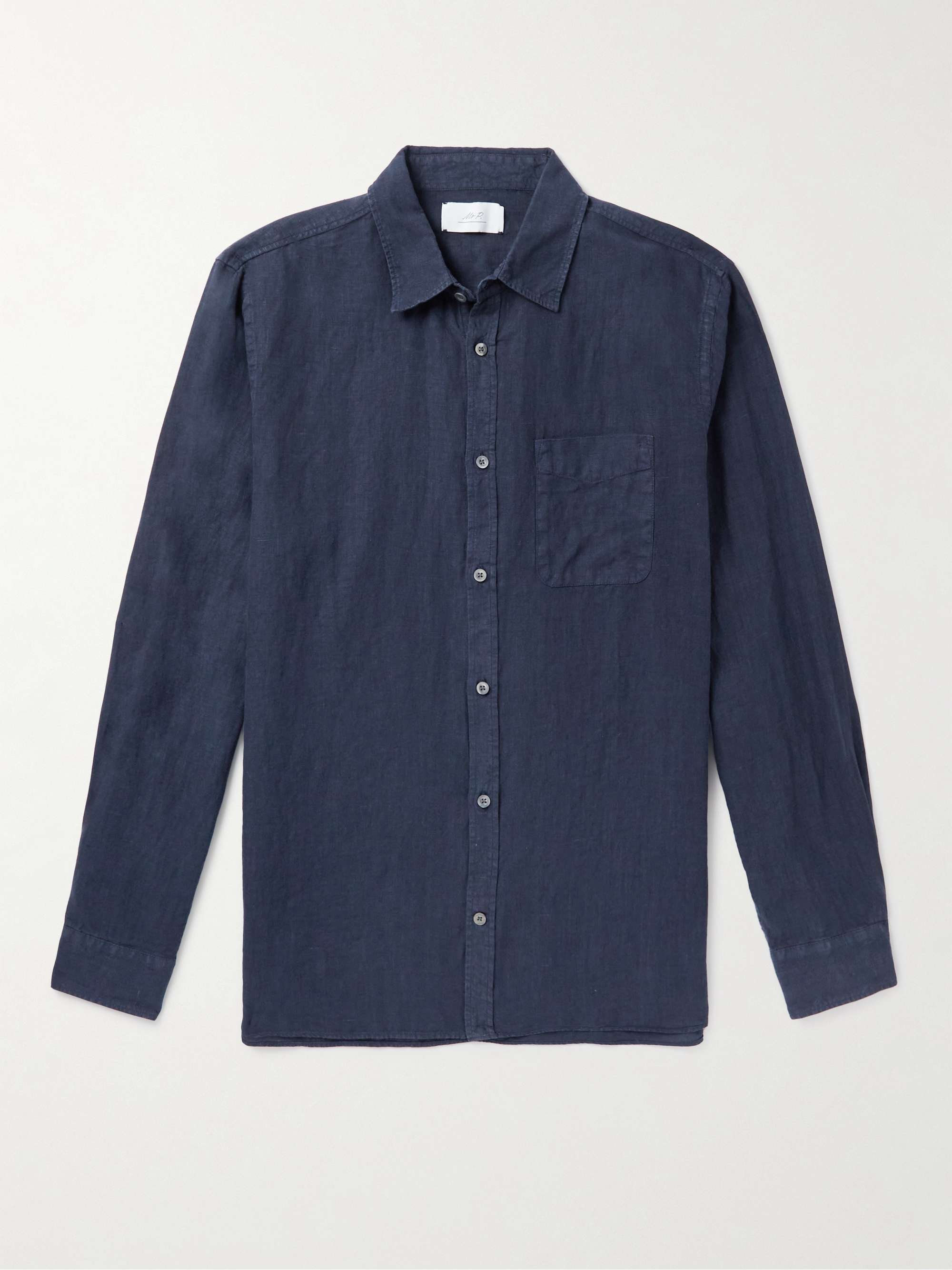 MR P. Garment-Dyed Linen Shirt for Men