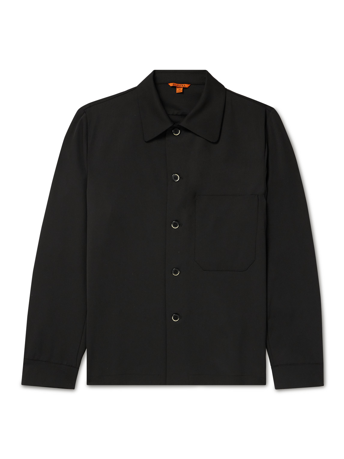 Barena - Cedrone Garment-Dyed Stretch-Wool Twill Overshirt - Men - Black - IT 46