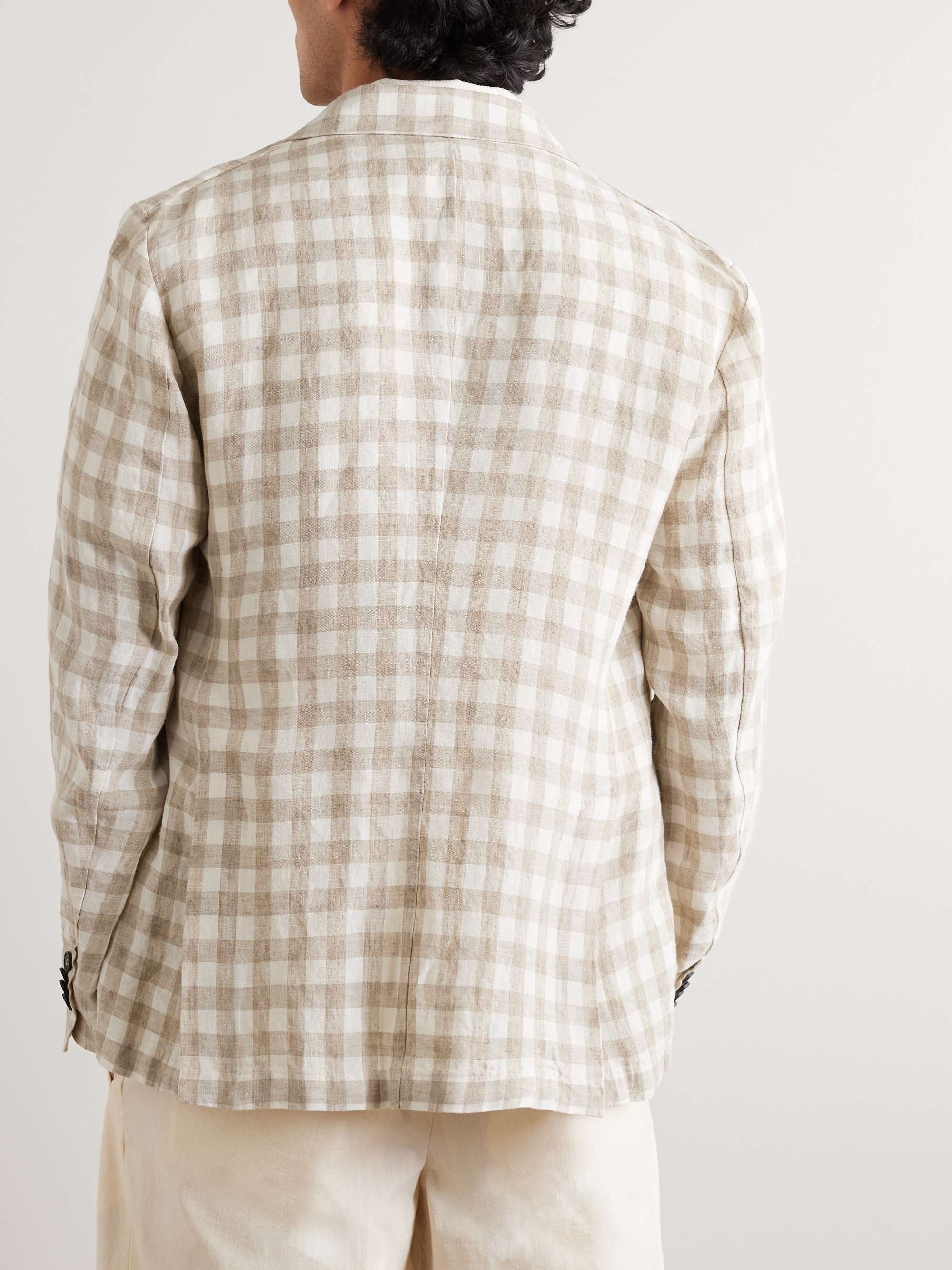 BARENA Borgo Labo Checked Linen Blazer