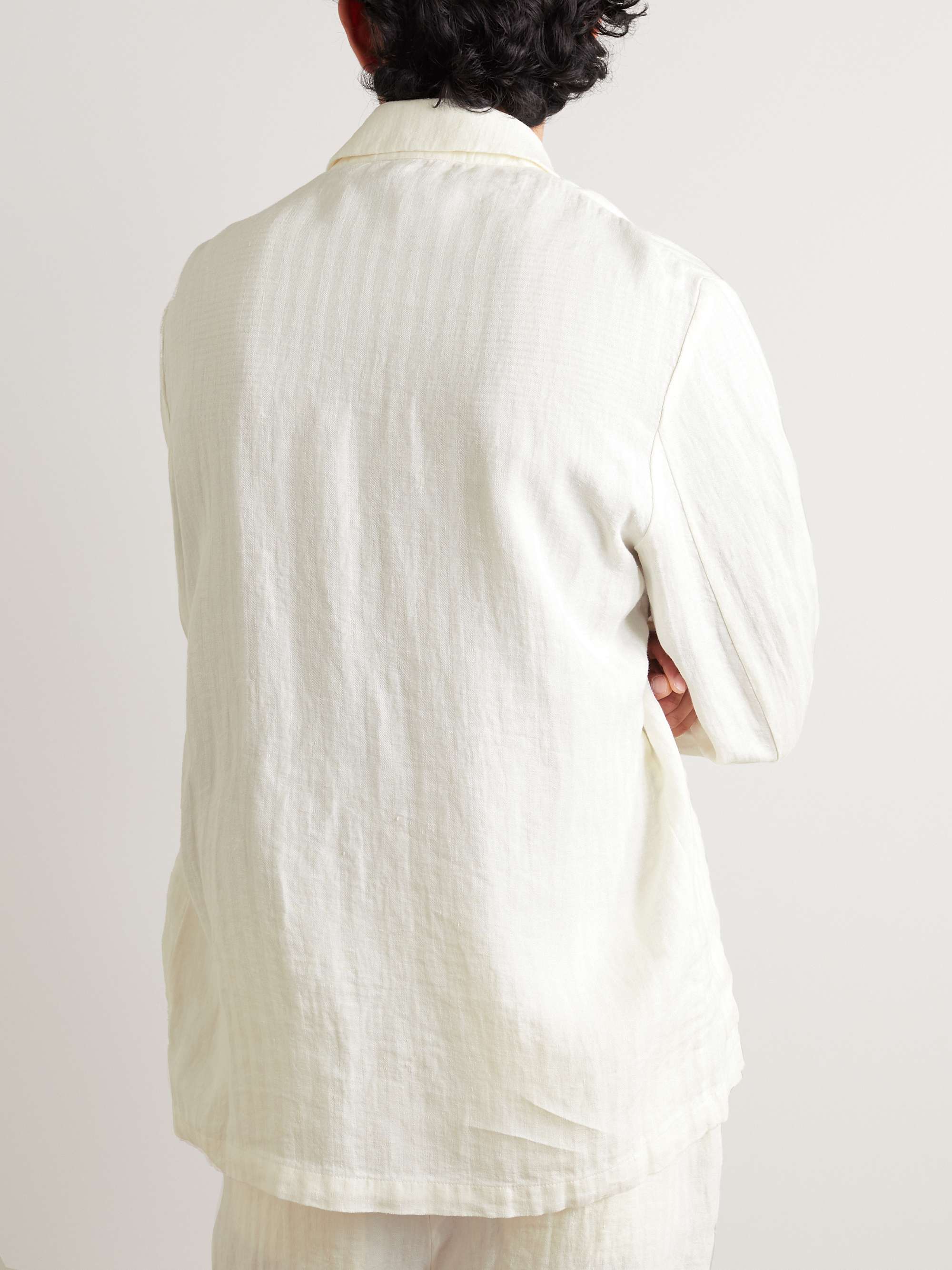BARENA Sabion Striped Linen-Jacquard Overshirt for Men | MR PORTER