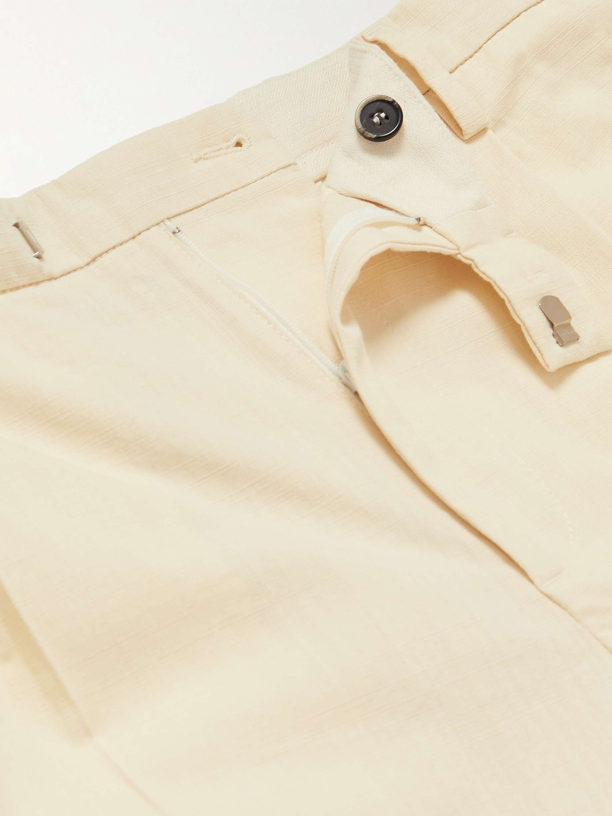 BARENA Masco Forte Straight-Leg Pleated Cotton-Blend Trousers