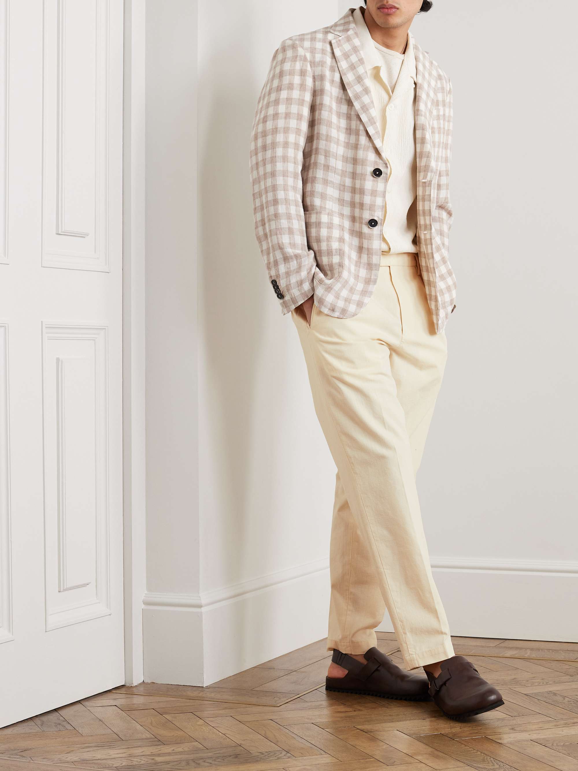 BARENA Masco Forte Straight-Leg Pleated Cotton-Blend Trousers