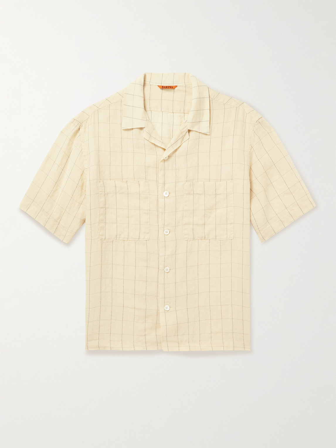 Barena – Camp-Collar Checked Linen-Blend Shirt