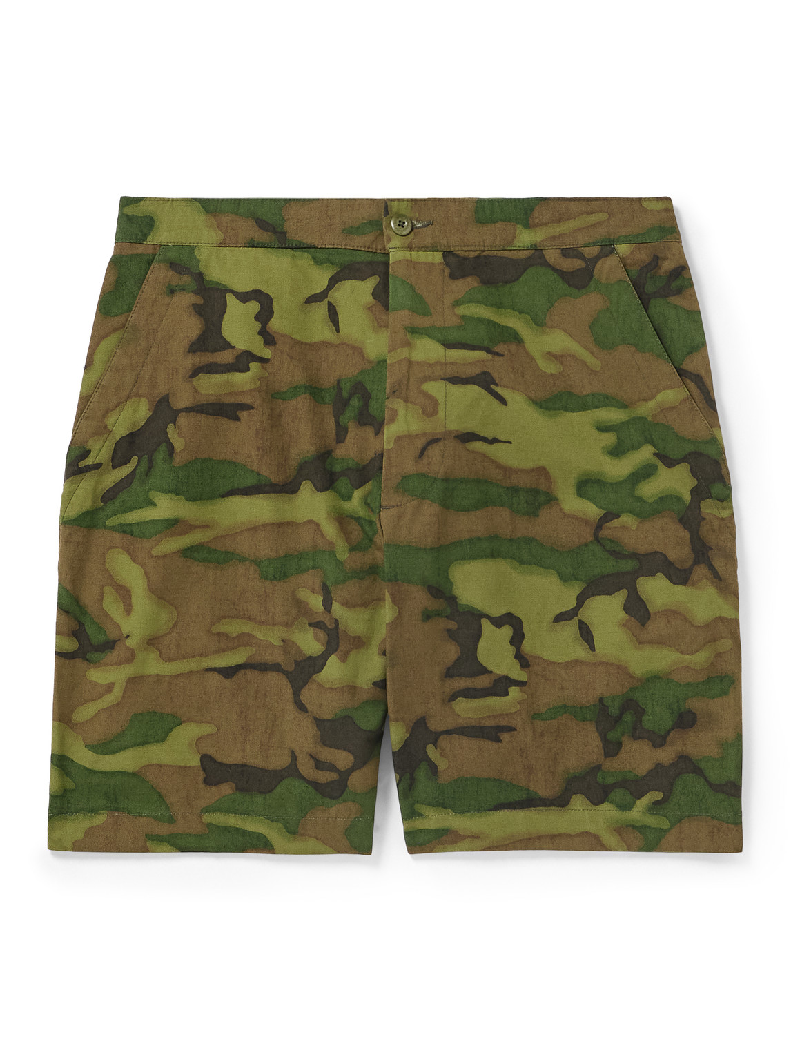 Officine Générale Piece Camouflage-Print Cotton-Ripstop Shorts