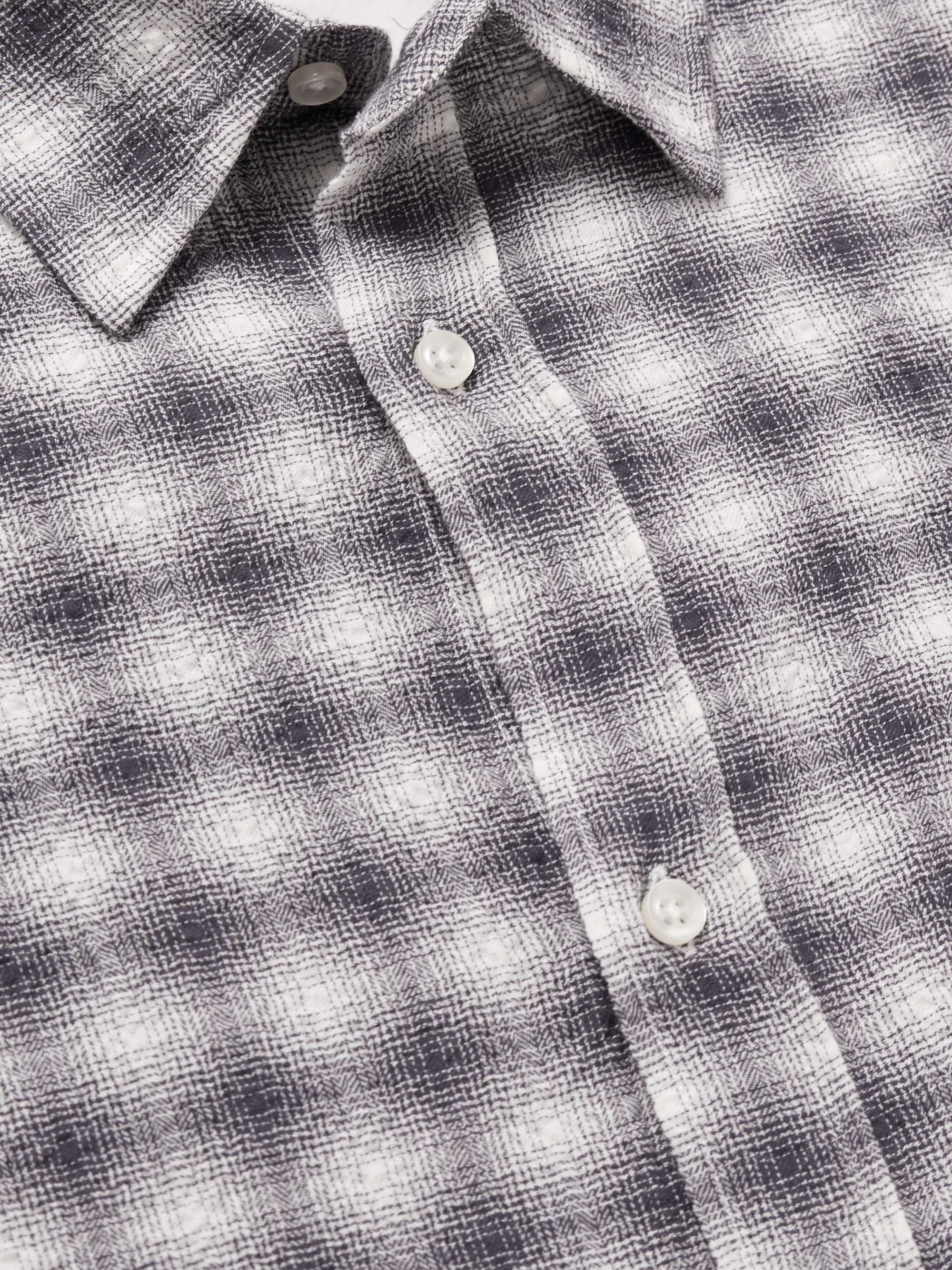 OFFICINE GÉNÉRALE Alex Checked Cotton-Blend Seersucker Shirt for Men ...