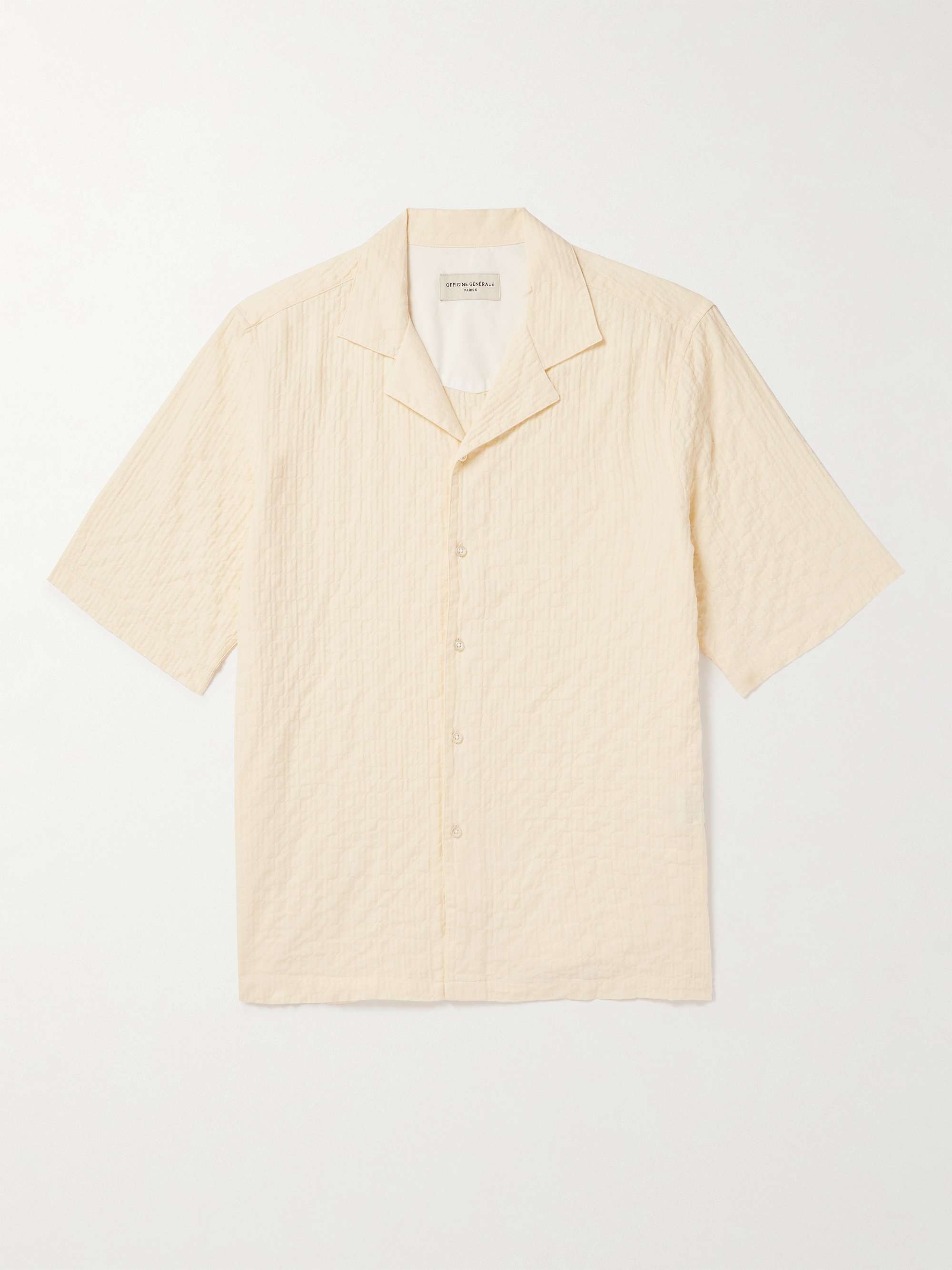 OFFICINE GÉNÉRALE Eren Camp-Collar Cotton-Blend Seersucker Shirt for ...