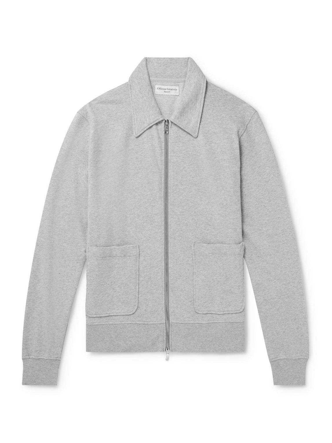 Officine Générale Esborn Cotton-Jersey Zip-Up Sweatshirt