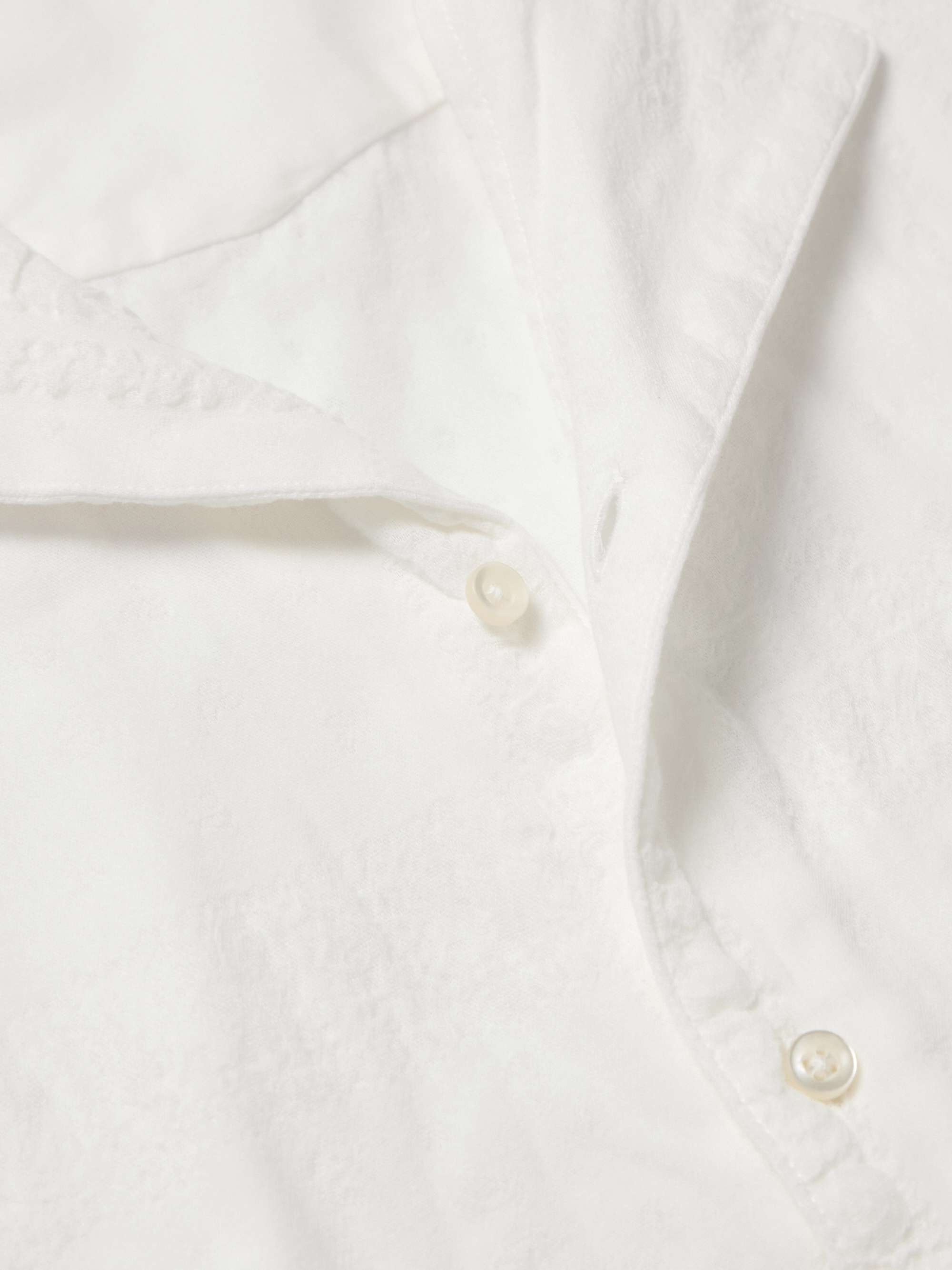 OFFICINE GÉNÉRALE Eren Camp-Collar Embroidered Cotton-Voile Shirt for ...