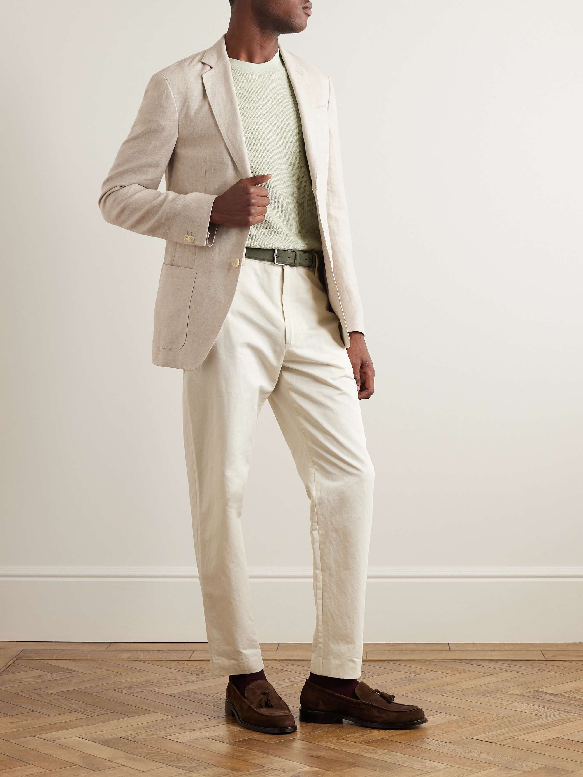 Slim-Fit Unstructured Linen Suit Jacket