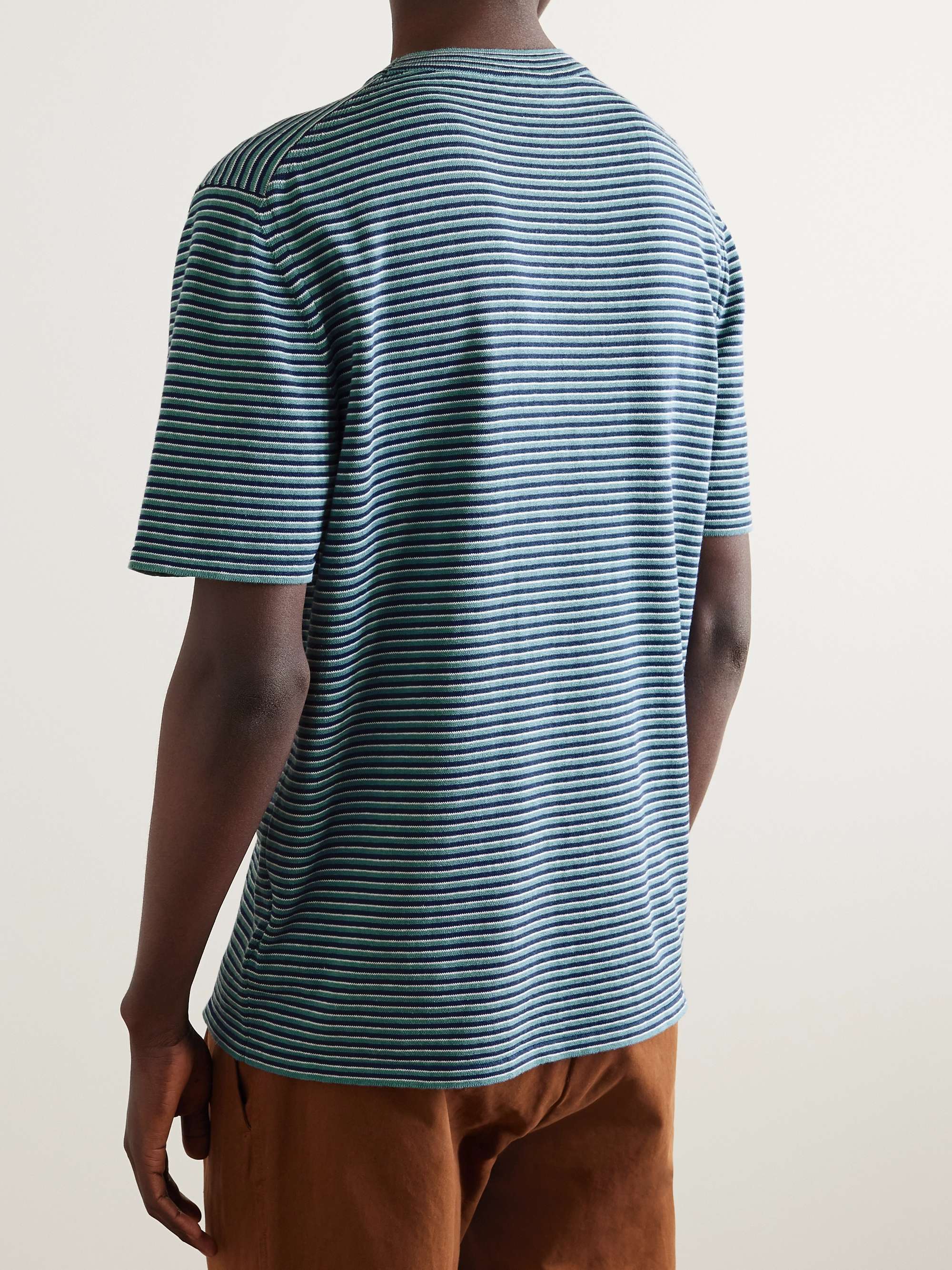 MR P. Striped Cotton and Linen-Blend T-Shirt for Men | MR PORTER