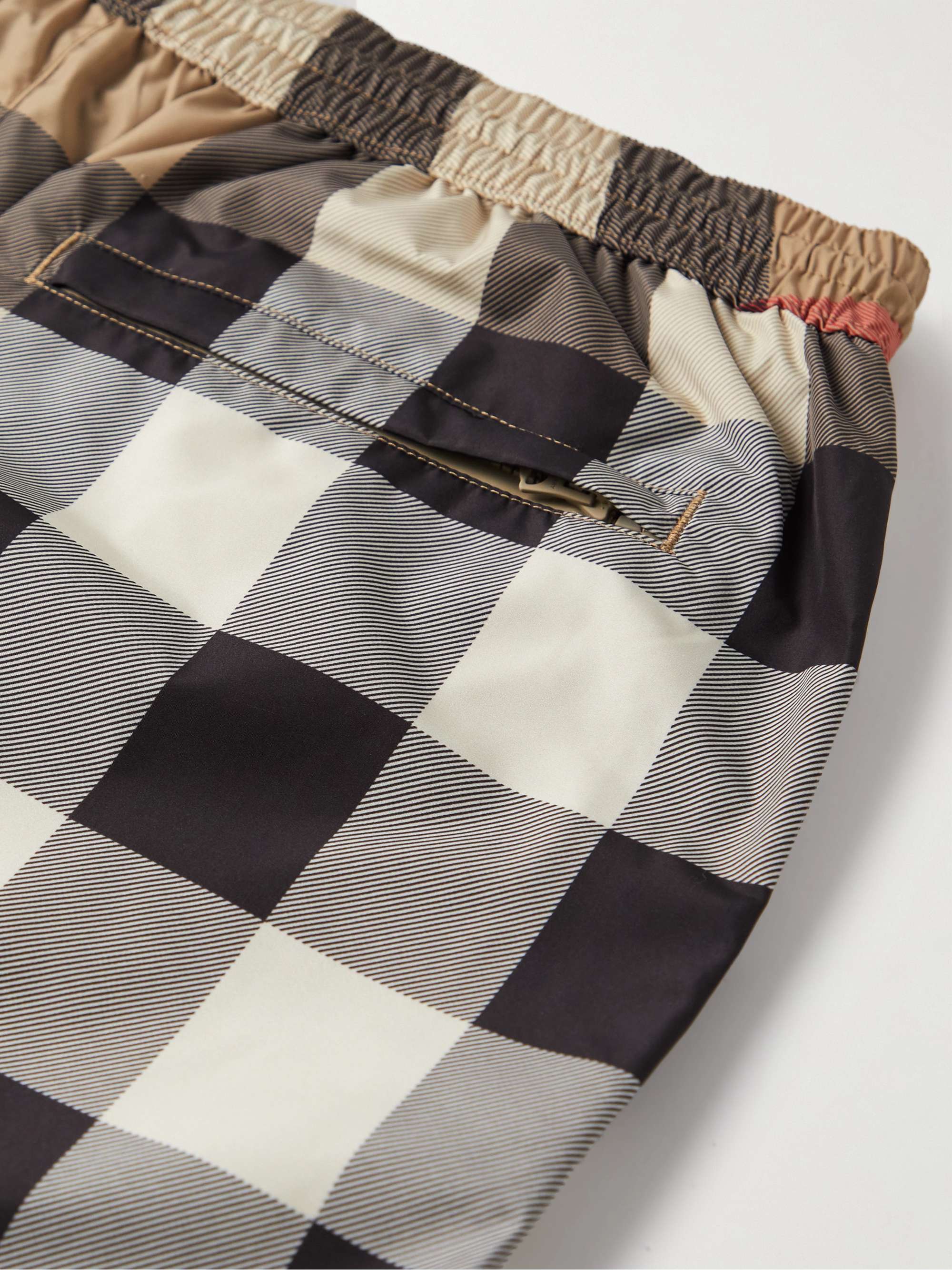 BURBERRY Straight-Leg Long-Length Checked Swim Shorts