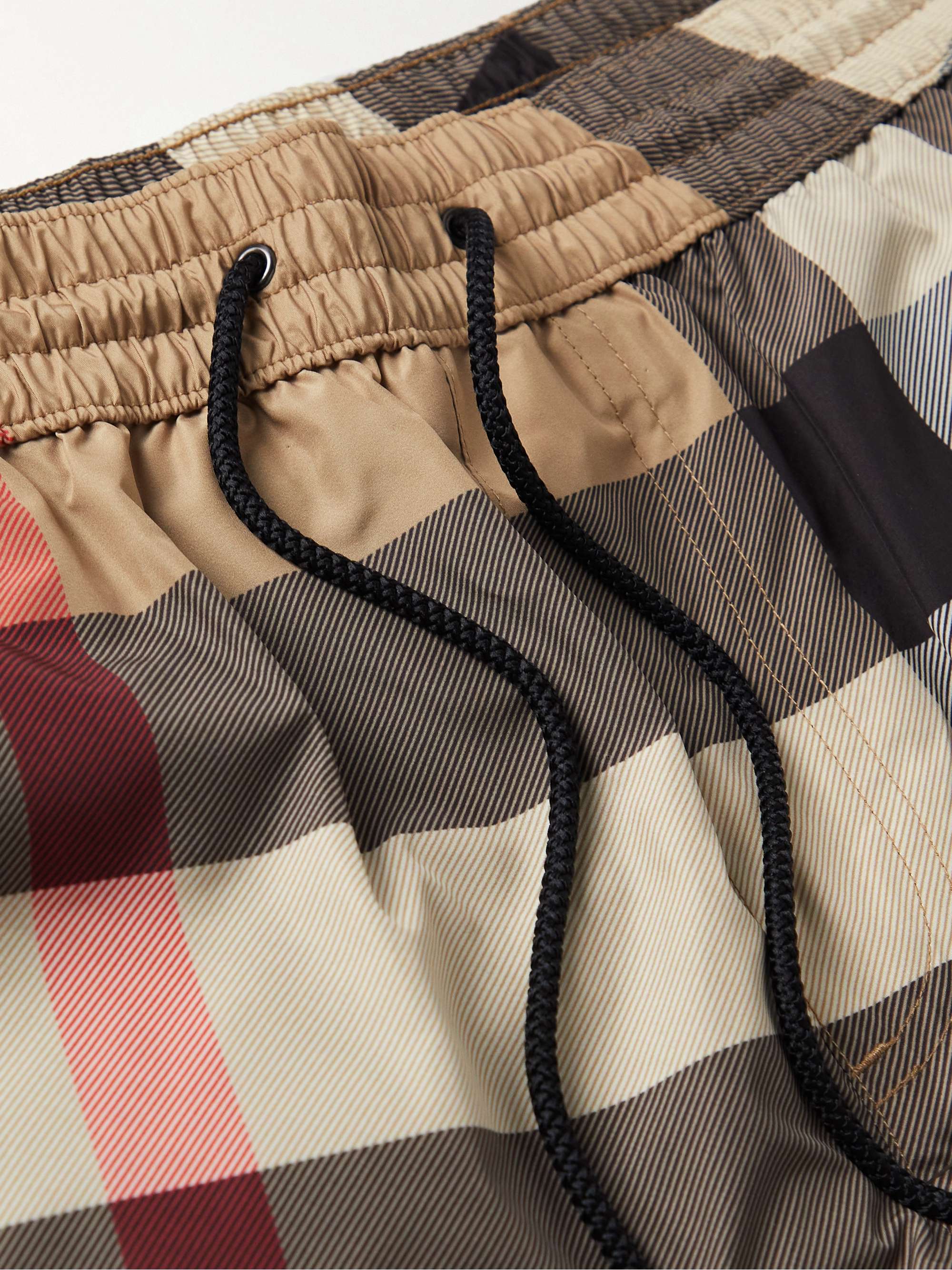 BURBERRY Straight-Leg Long-Length Checked Swim Shorts
