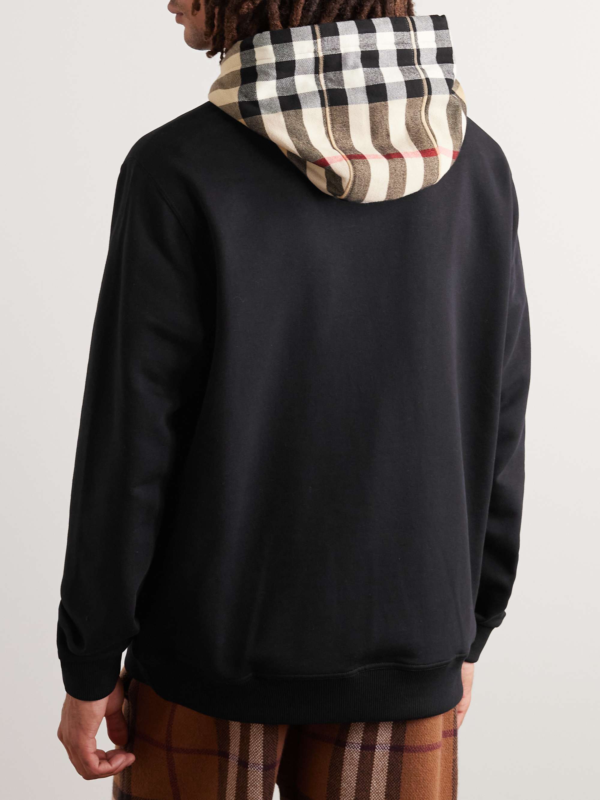 BURBERRY Checked Cotton-Jersey Hoodie