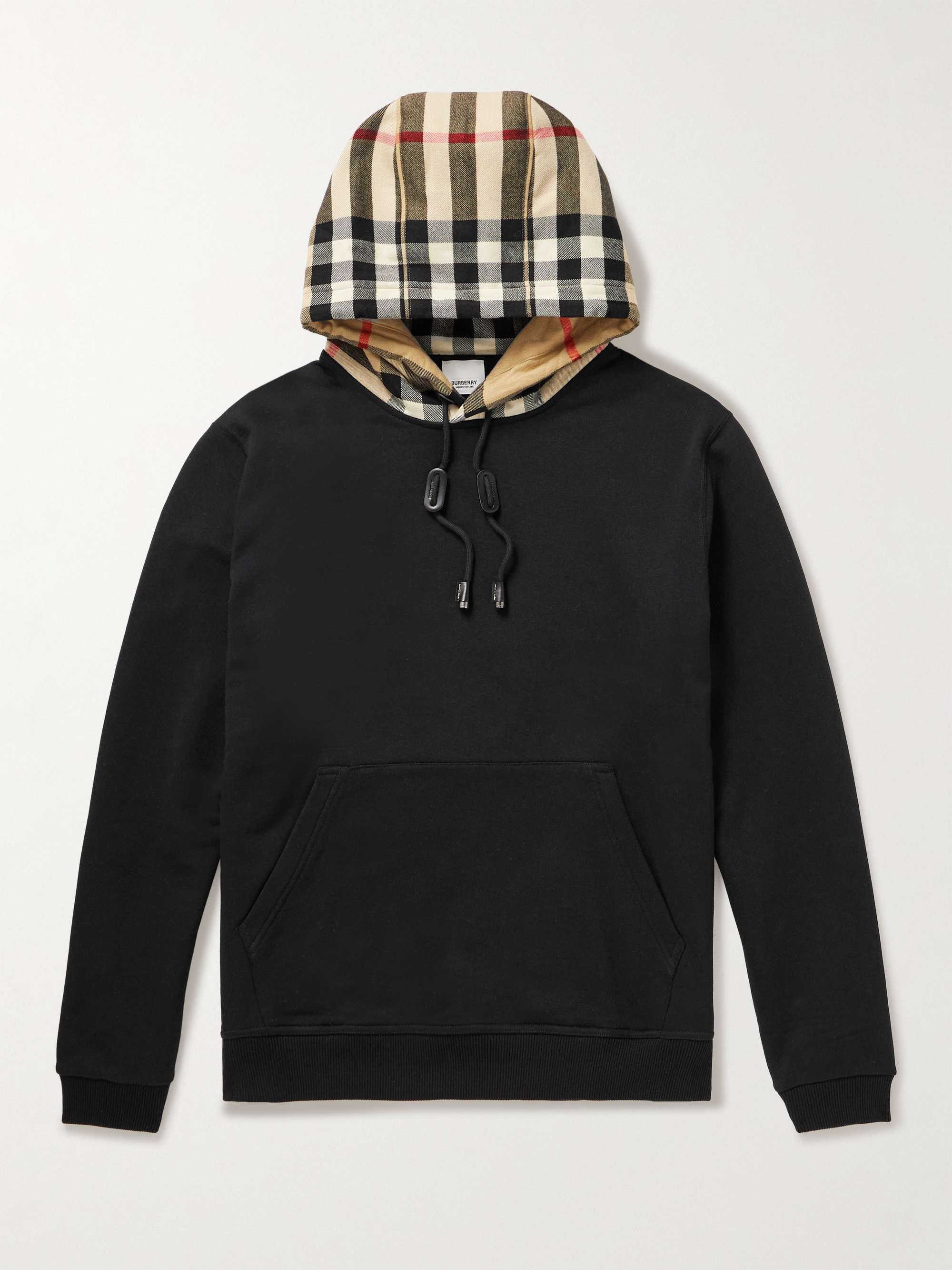 BURBERRY Checked Cotton-Jersey Hoodie