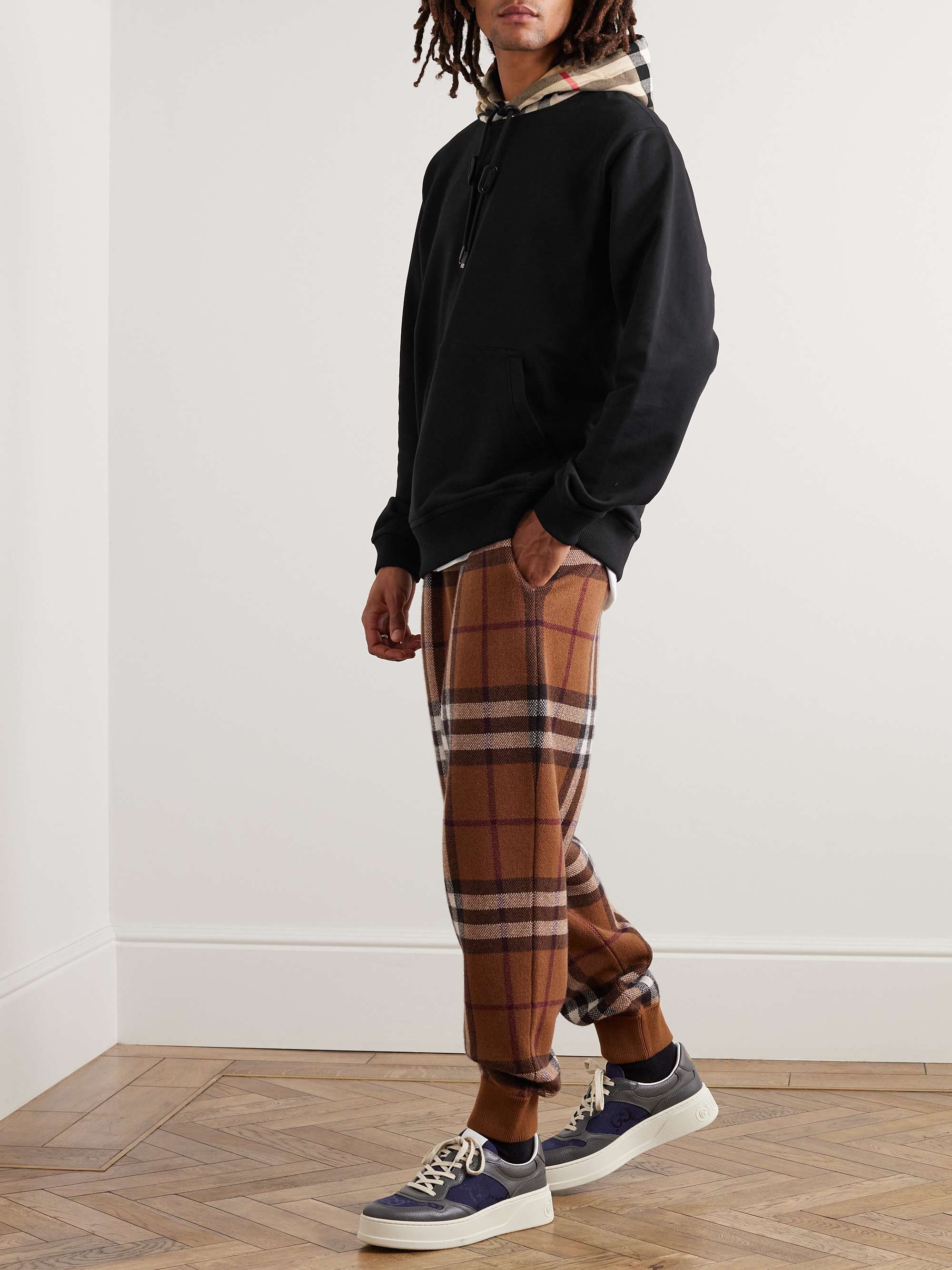BURBERRY Checked Cotton-Jersey Hoodie