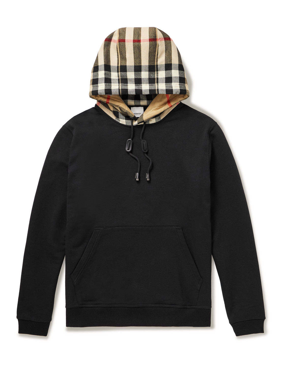 Checked Cotton-Jersey Hoodie