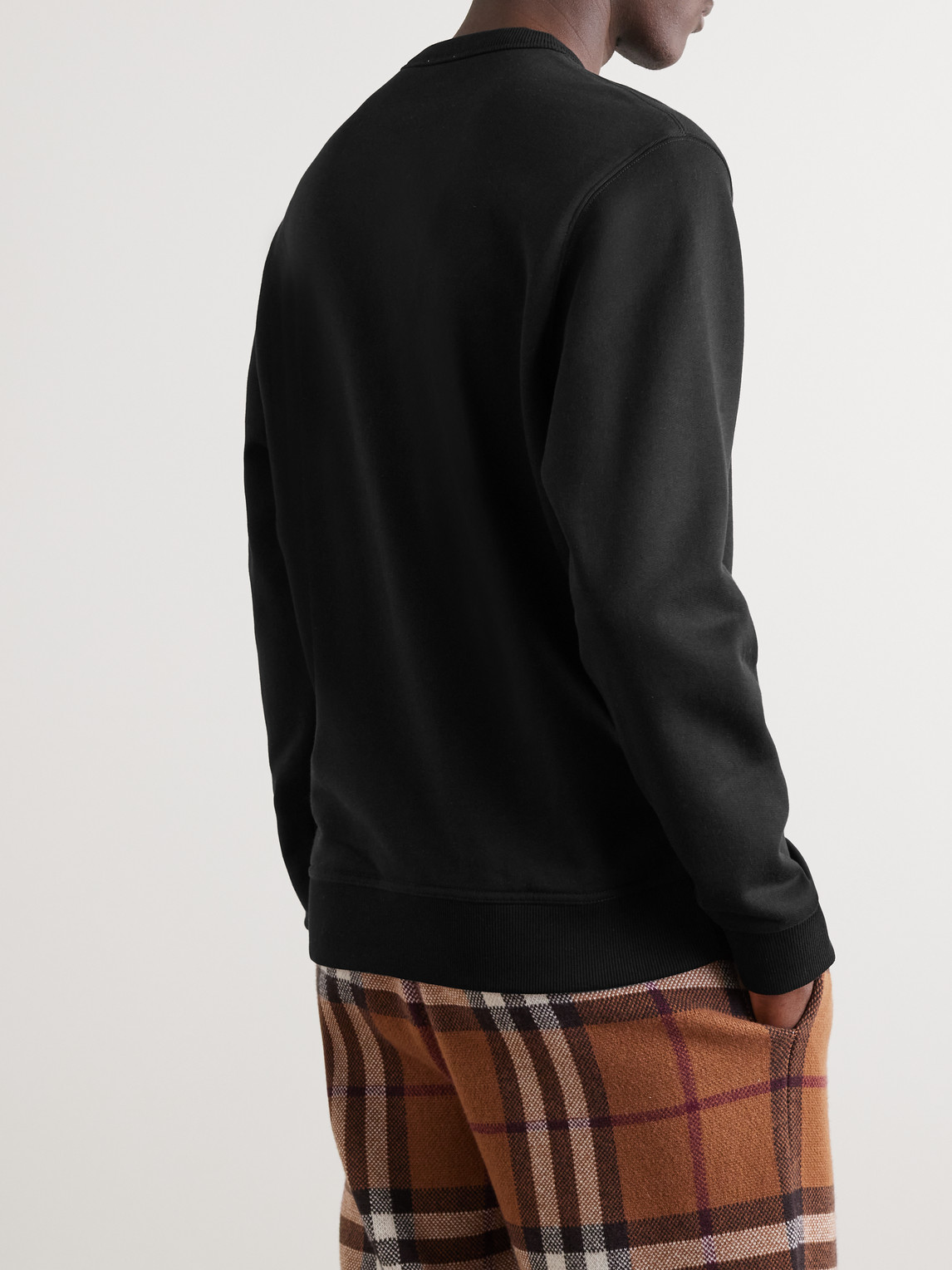 Shop Burberry Logo-print Cotton-blend Jersey Sweatshirt In Black