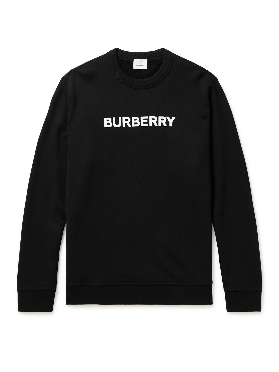Shop Burberry Logo-print Cotton-blend Jersey Sweatshirt In Black