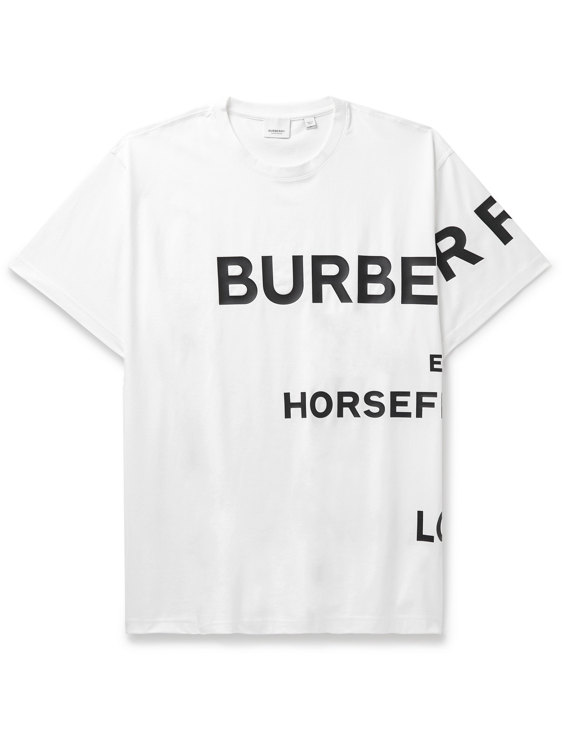 Shop Burberry Oversized Logo-print Cotton-jersey T-shirt In White