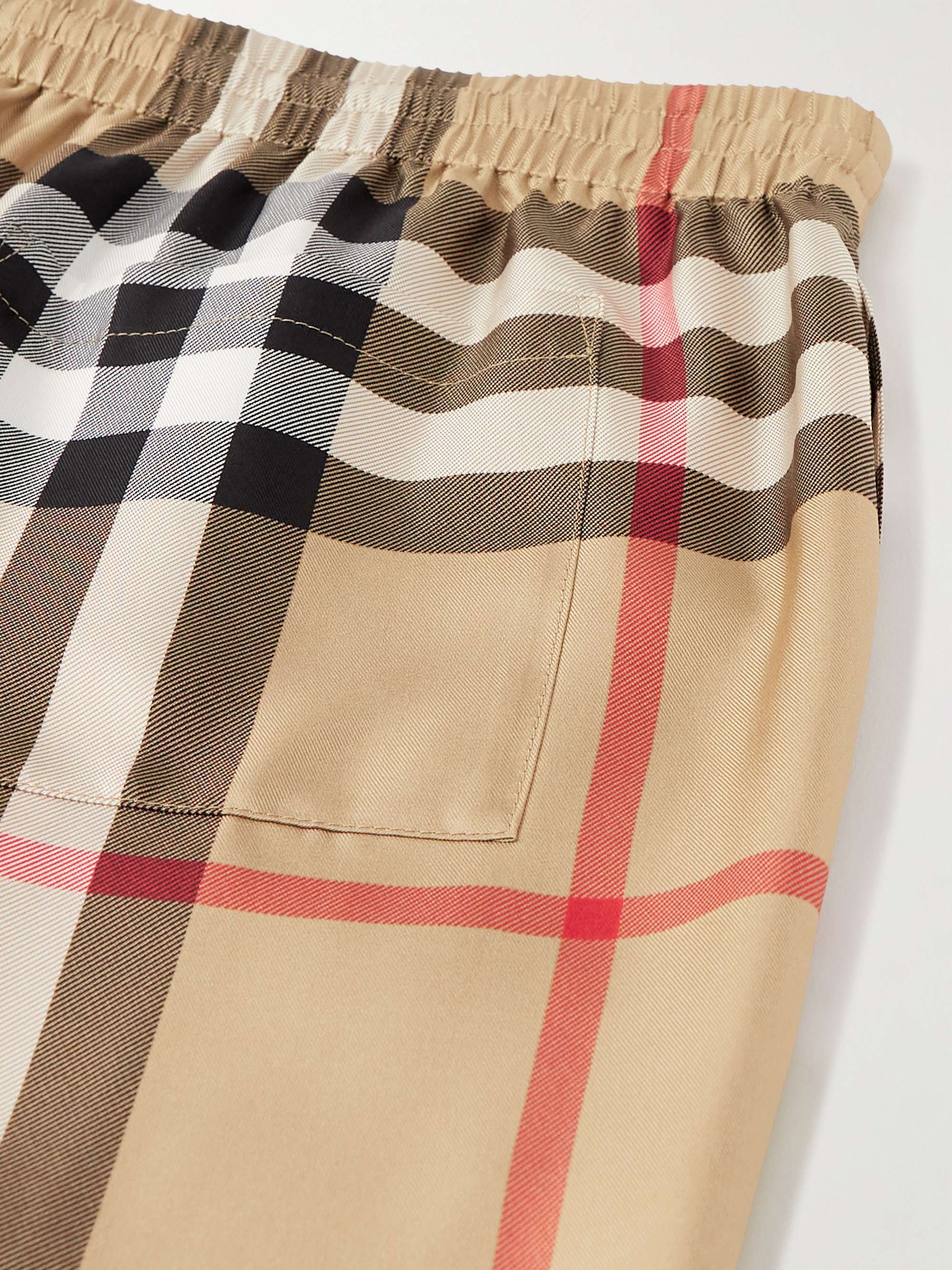 BURBERRY Bradeston Straight-Leg Checked Silk Shorts