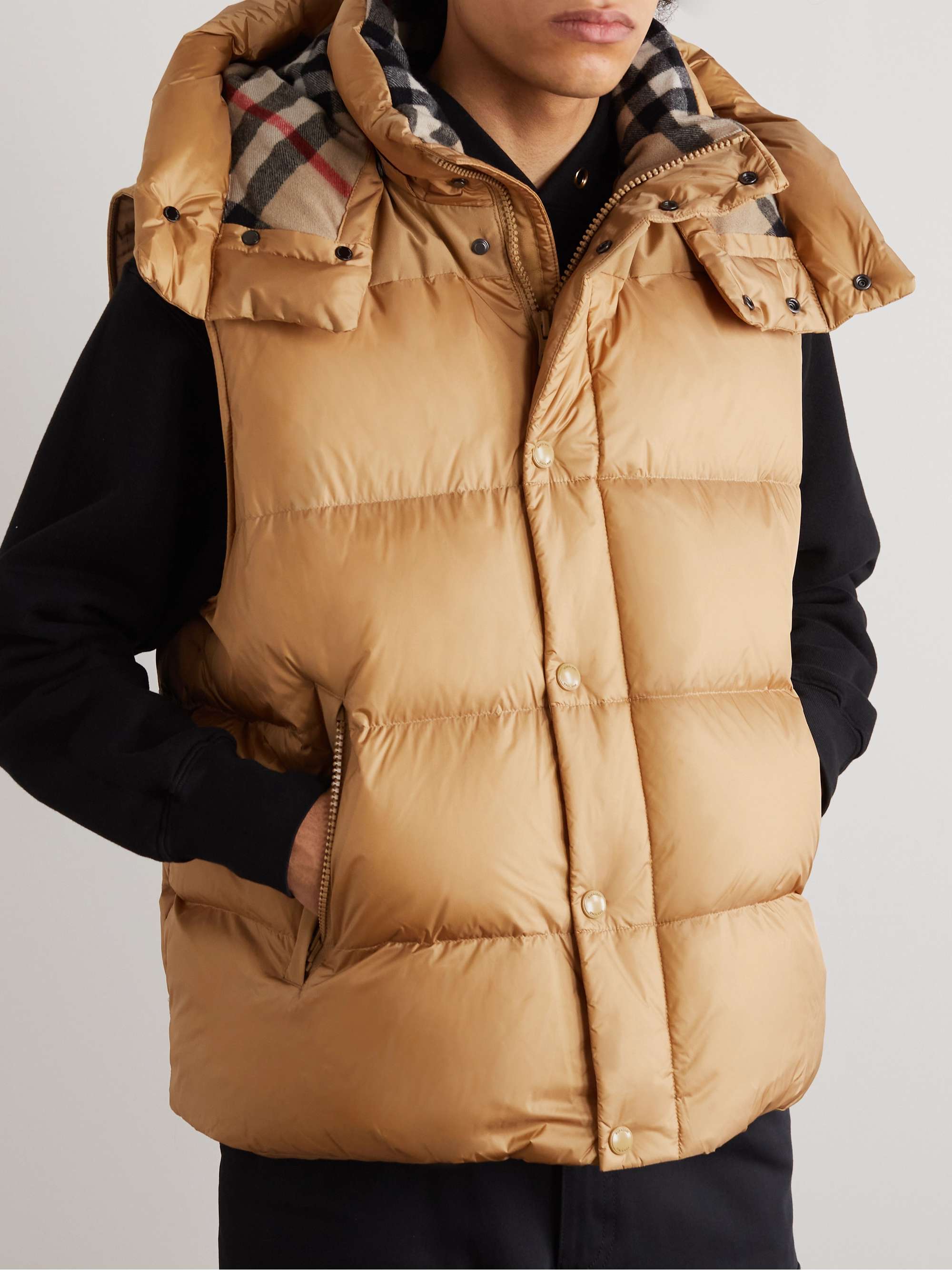 BURBERRY Convertible Logo-Appliquéd Quilted Shell Hooded Down Jacket