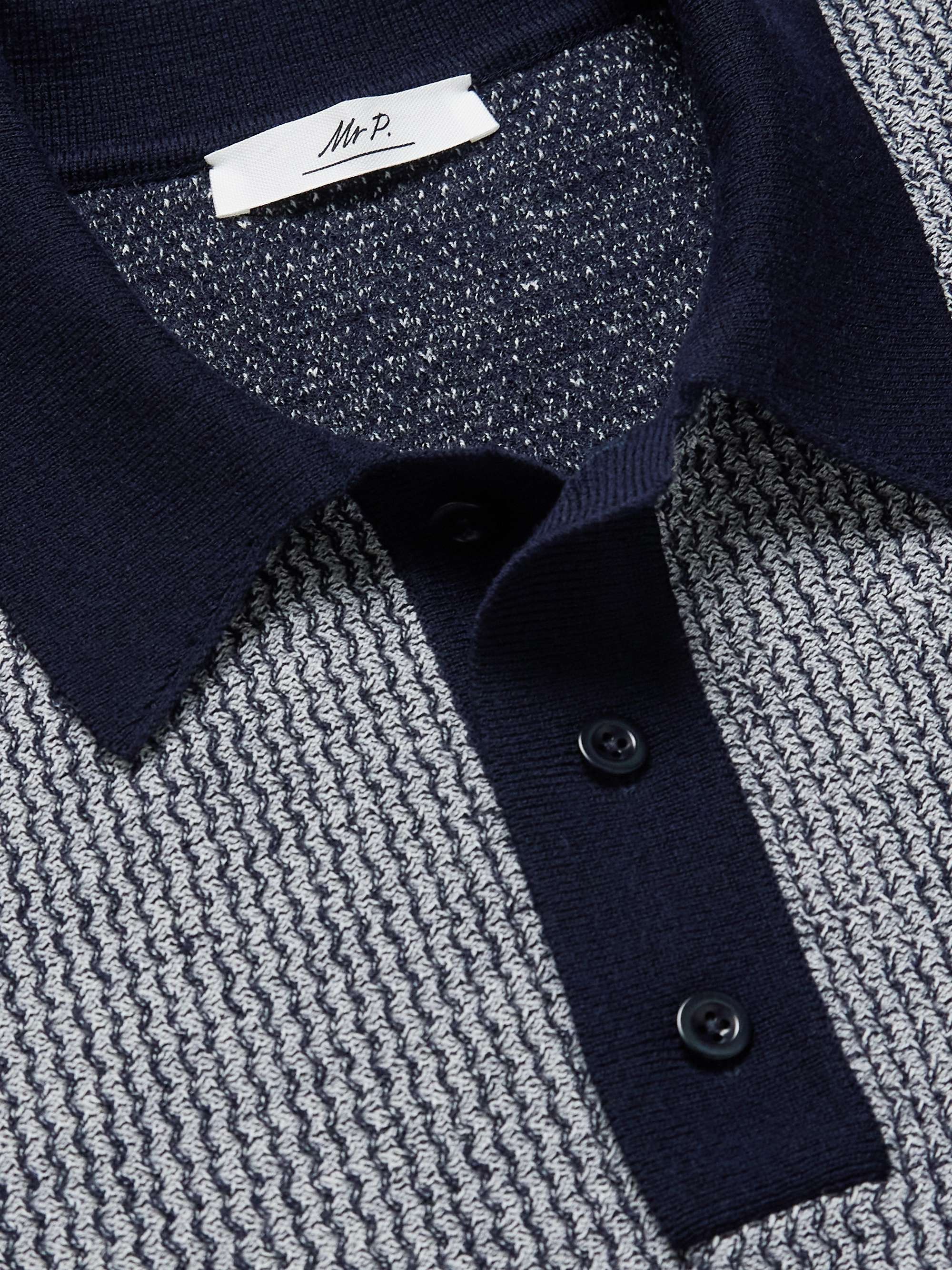 MR P. Open-Knit Merino Wool-Jacquard Polo Shirt for Men | MR PORTER