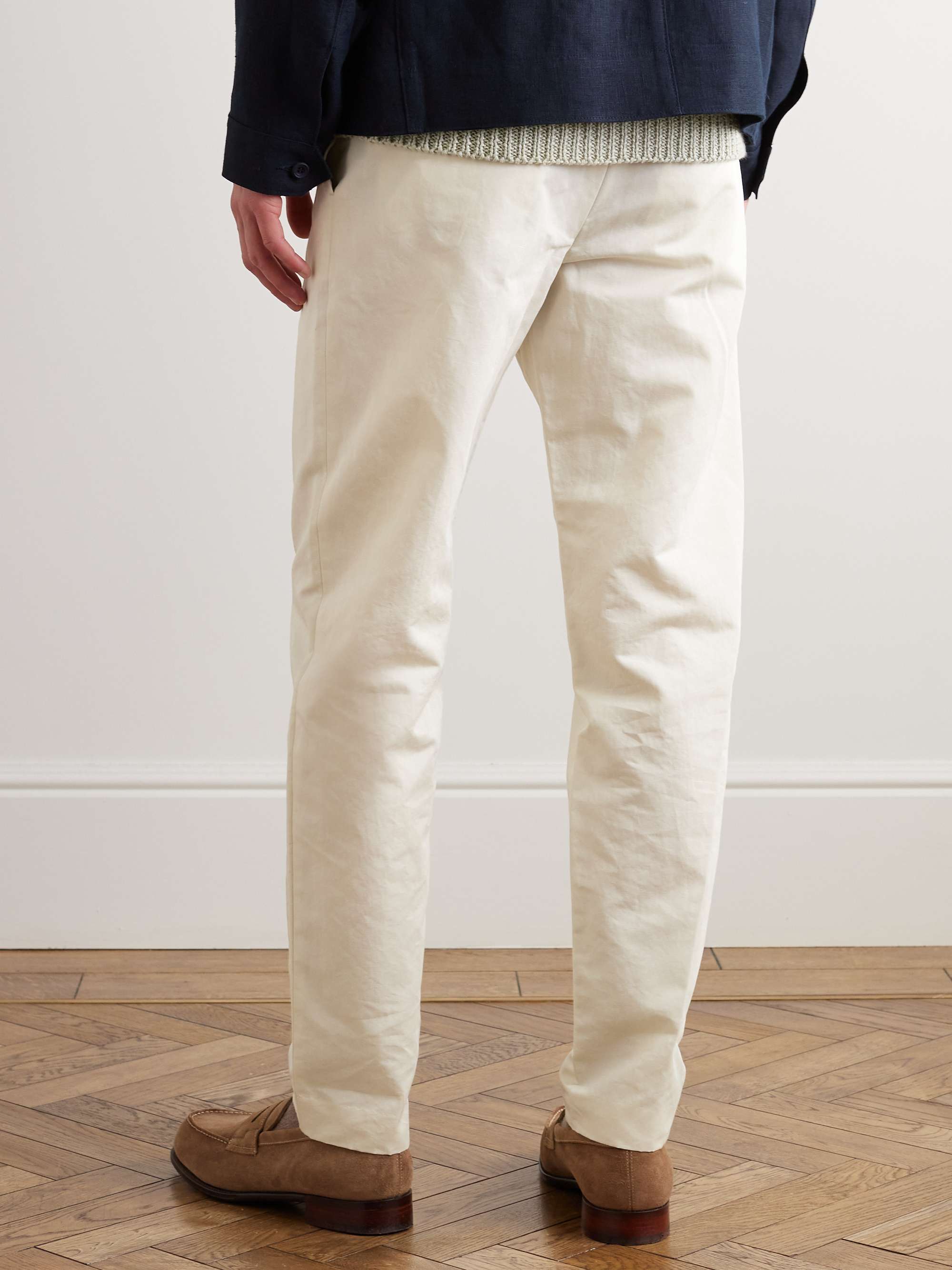 PAUL SMITH Straight-Leg Cotton and Linen-Blend Trousers