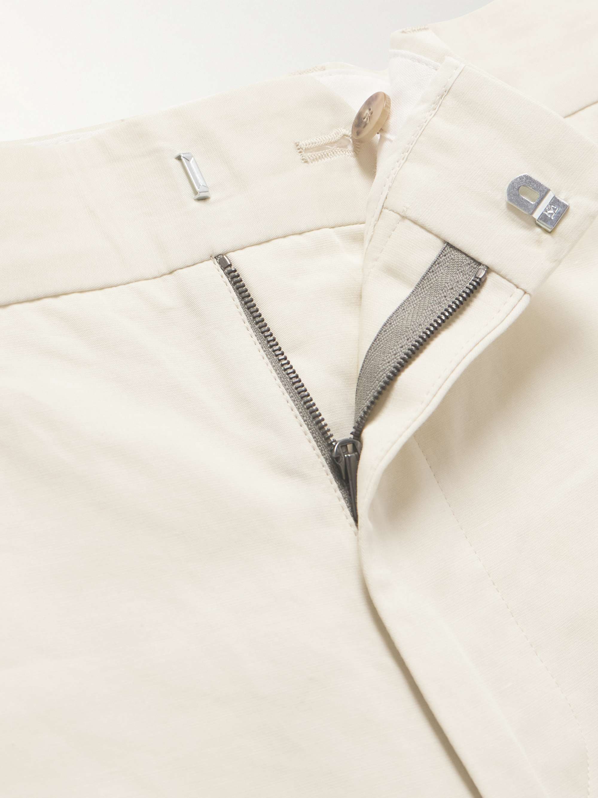 PAUL SMITH Straight-Leg Cotton and Linen-Blend Trousers