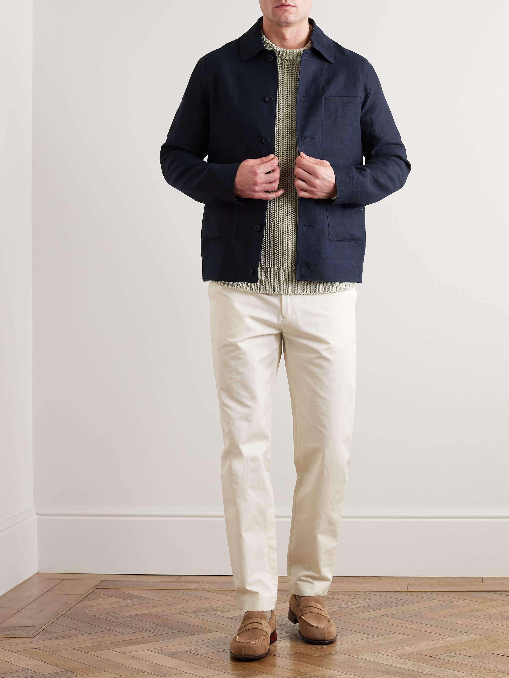 PAUL SMITH Straight-Leg Cotton and Linen-Blend Trousers for Men | MR PORTER