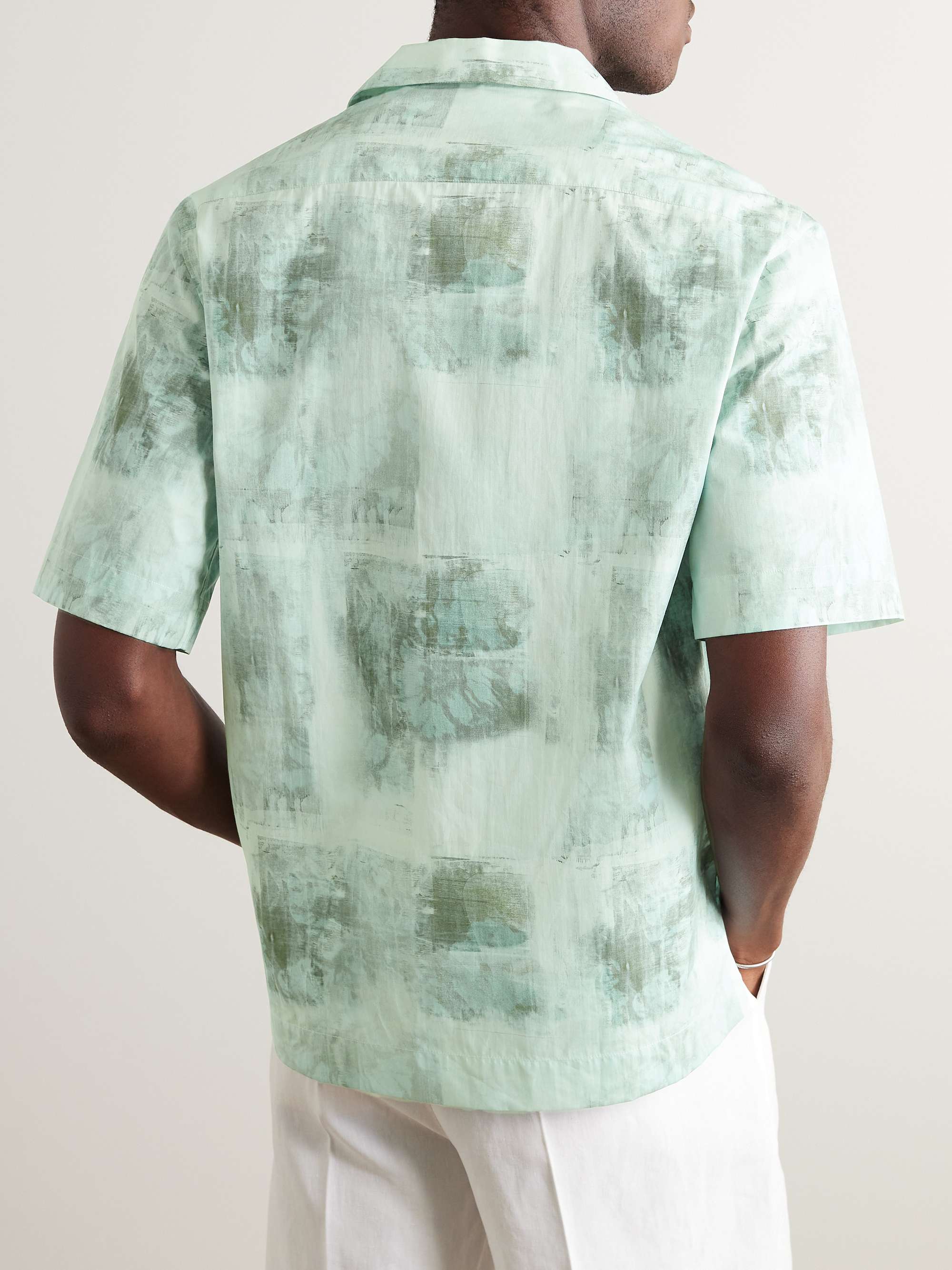 PAUL SMITH Convertible-Collar Printed Lyocell Shirt