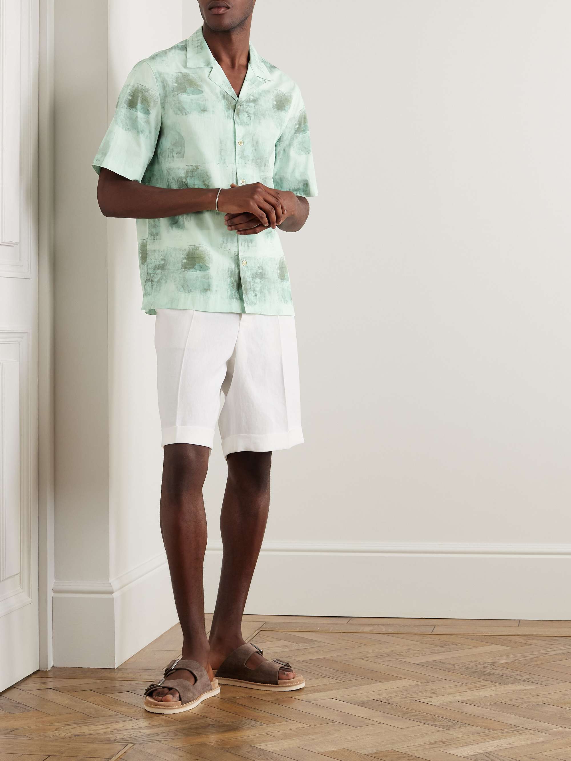 PAUL SMITH Convertible-Collar Printed Lyocell Shirt
