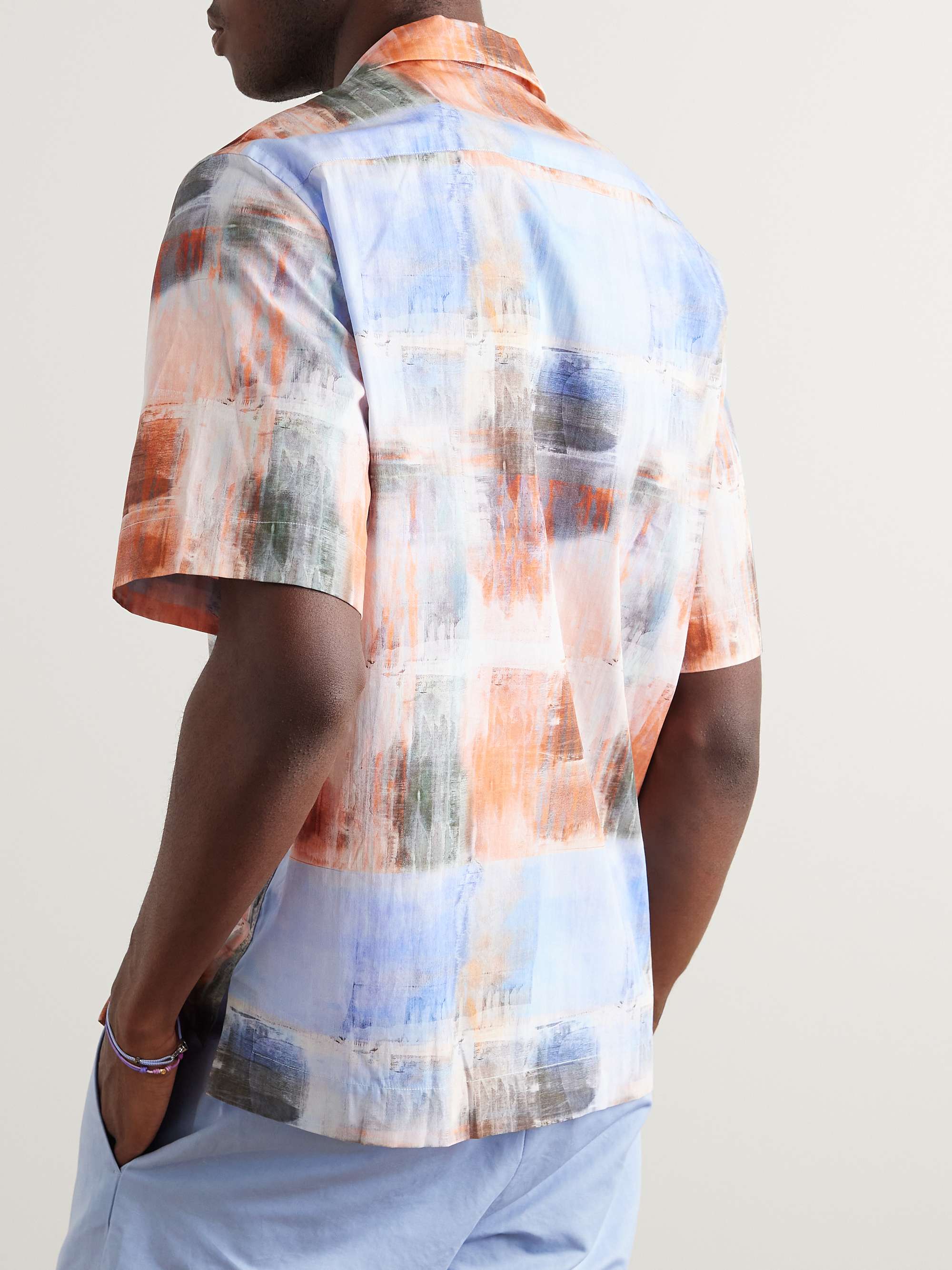 PAUL SMITH Convertible-Collar Printed Lyocell Shirt