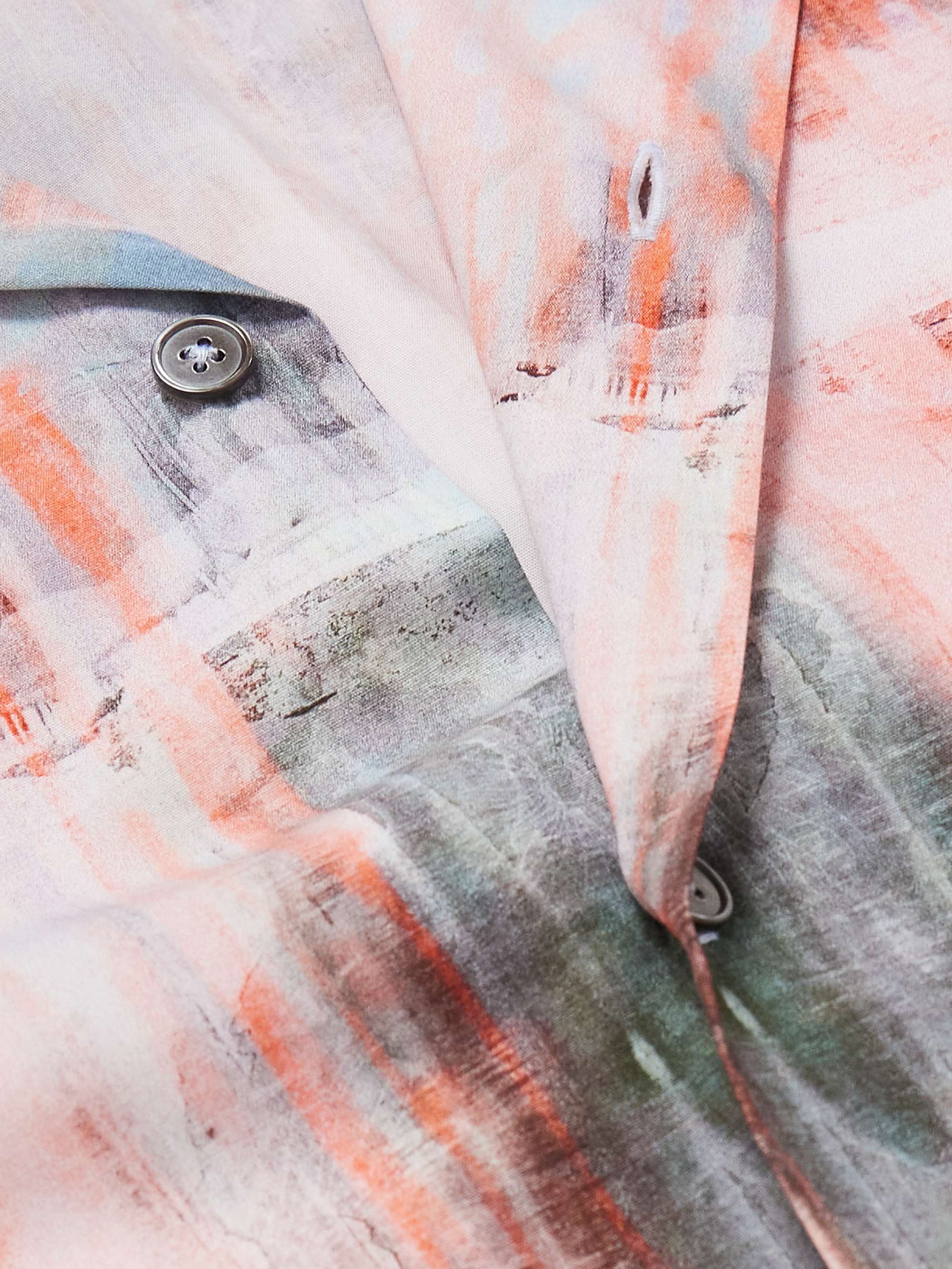 PAUL SMITH Convertible-Collar Printed Lyocell Shirt