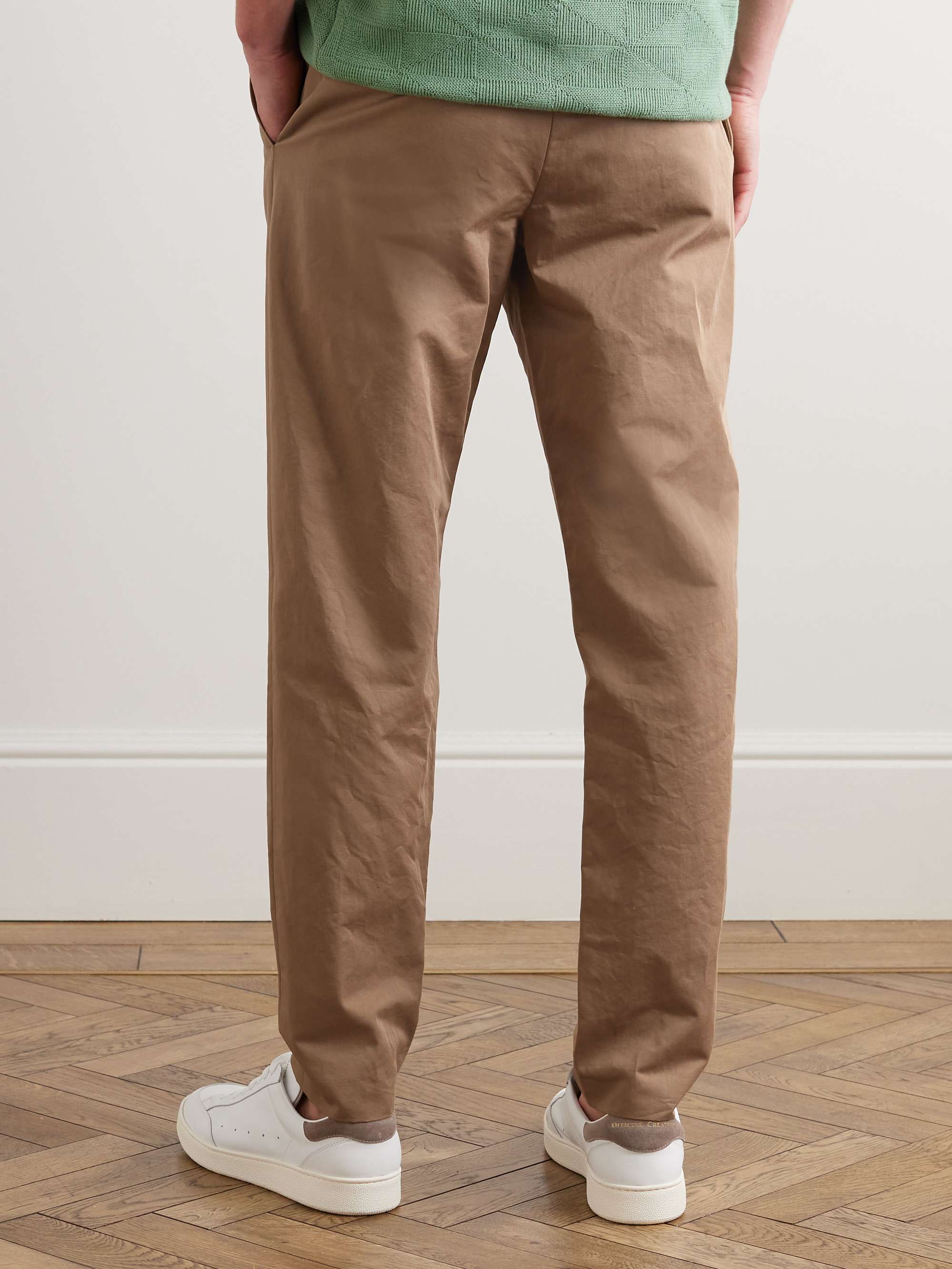 PAUL SMITH Straight-Leg Cotton and Linen-Blend Trousers