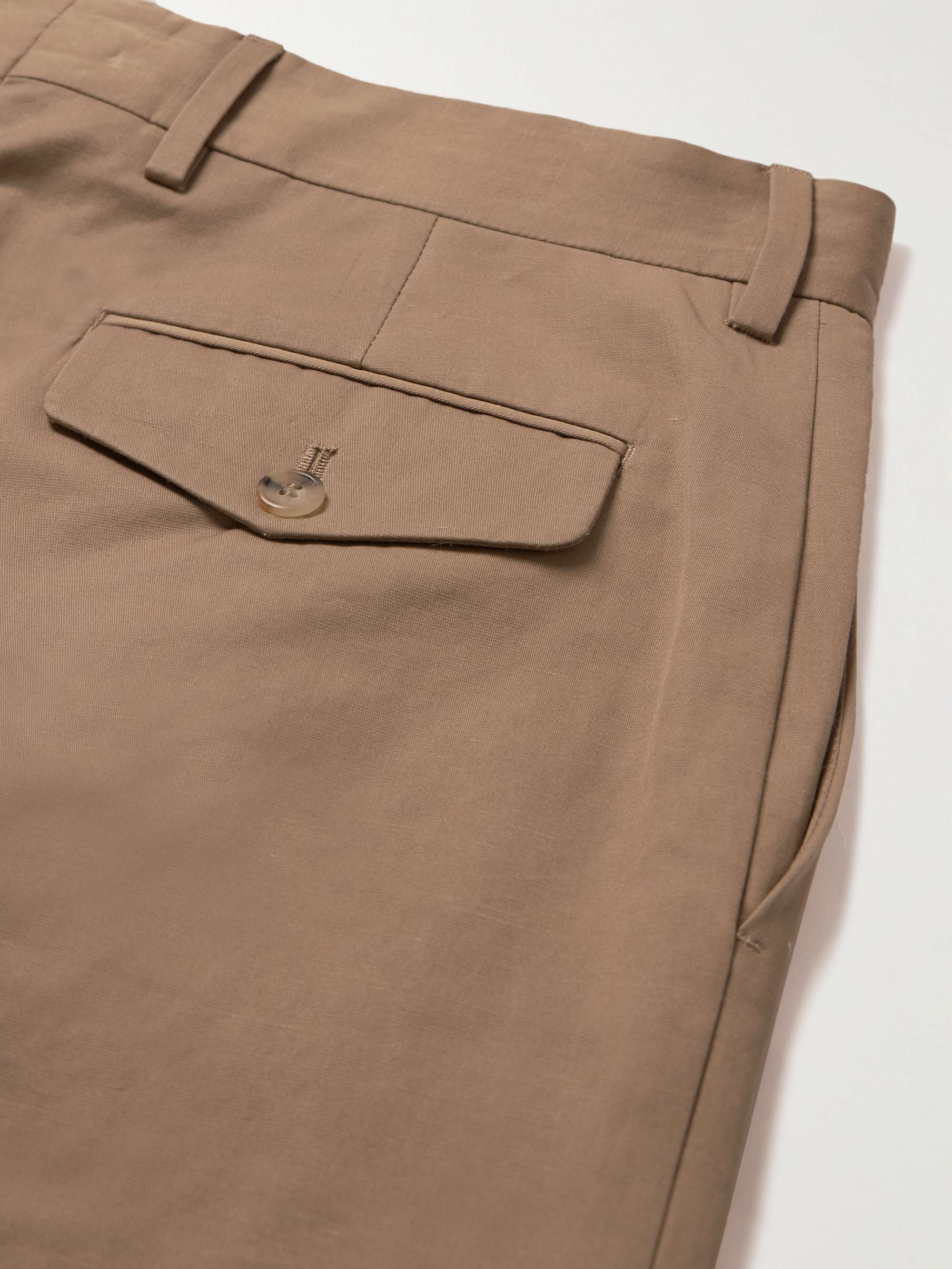 PAUL SMITH Straight-Leg Cotton and Linen-Blend Trousers