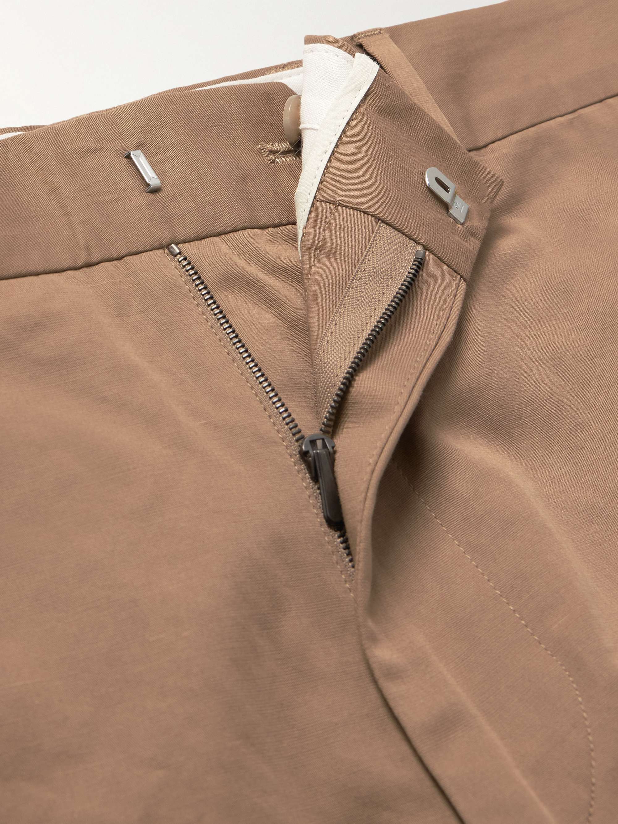 PAUL SMITH Straight-Leg Cotton and Linen-Blend Trousers