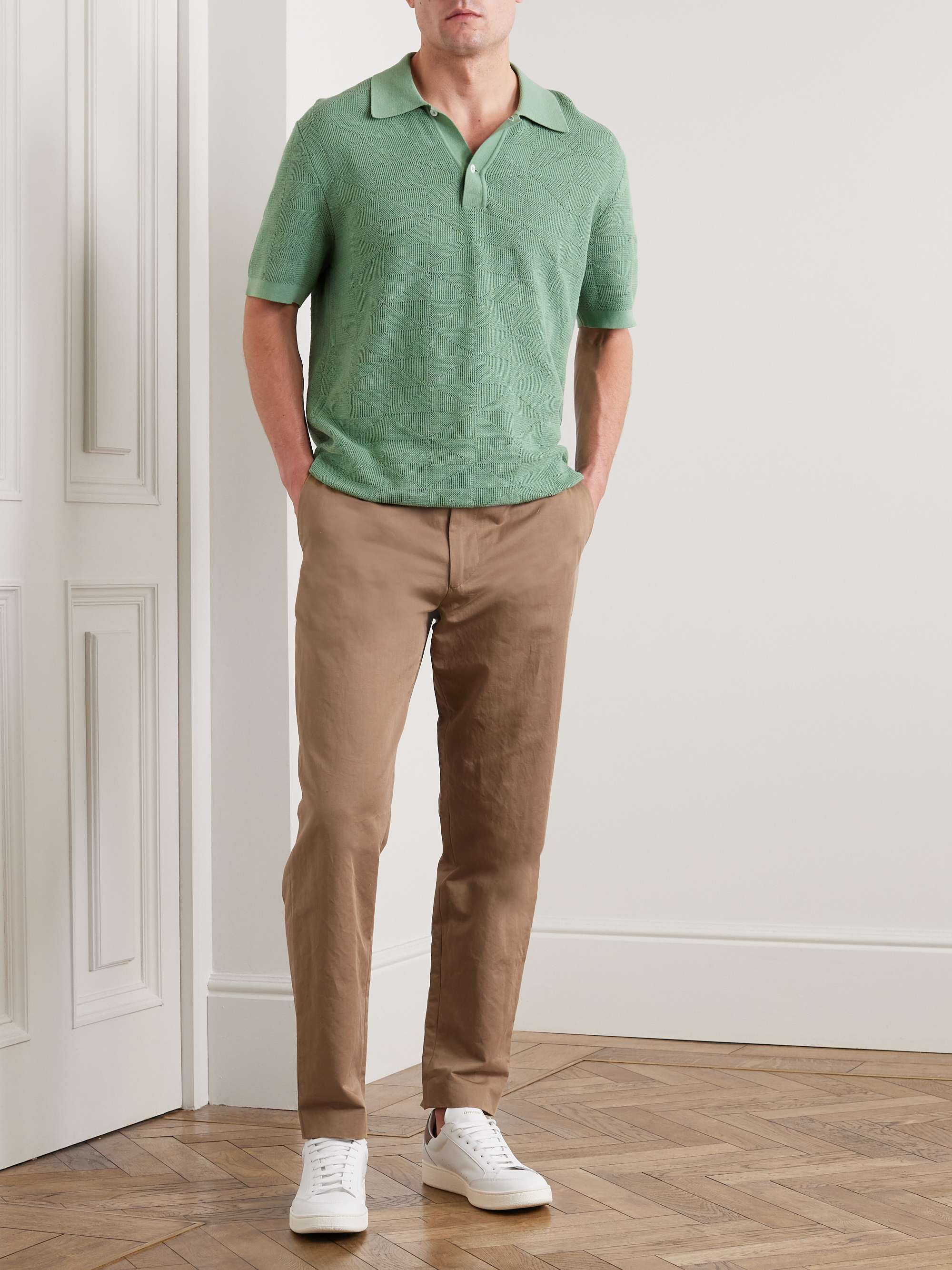 PAUL SMITH Straight-Leg Cotton and Linen-Blend Trousers