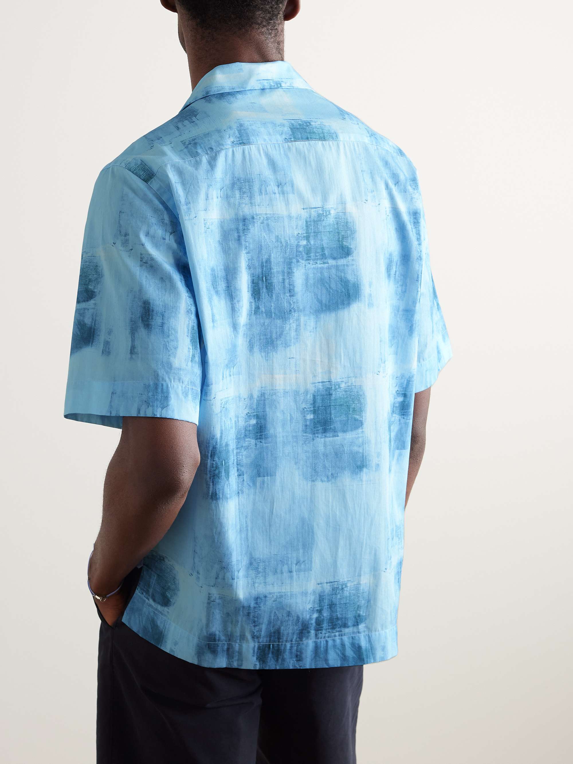 PAUL SMITH Convertible-Collar Printed Lyocell Shirt
